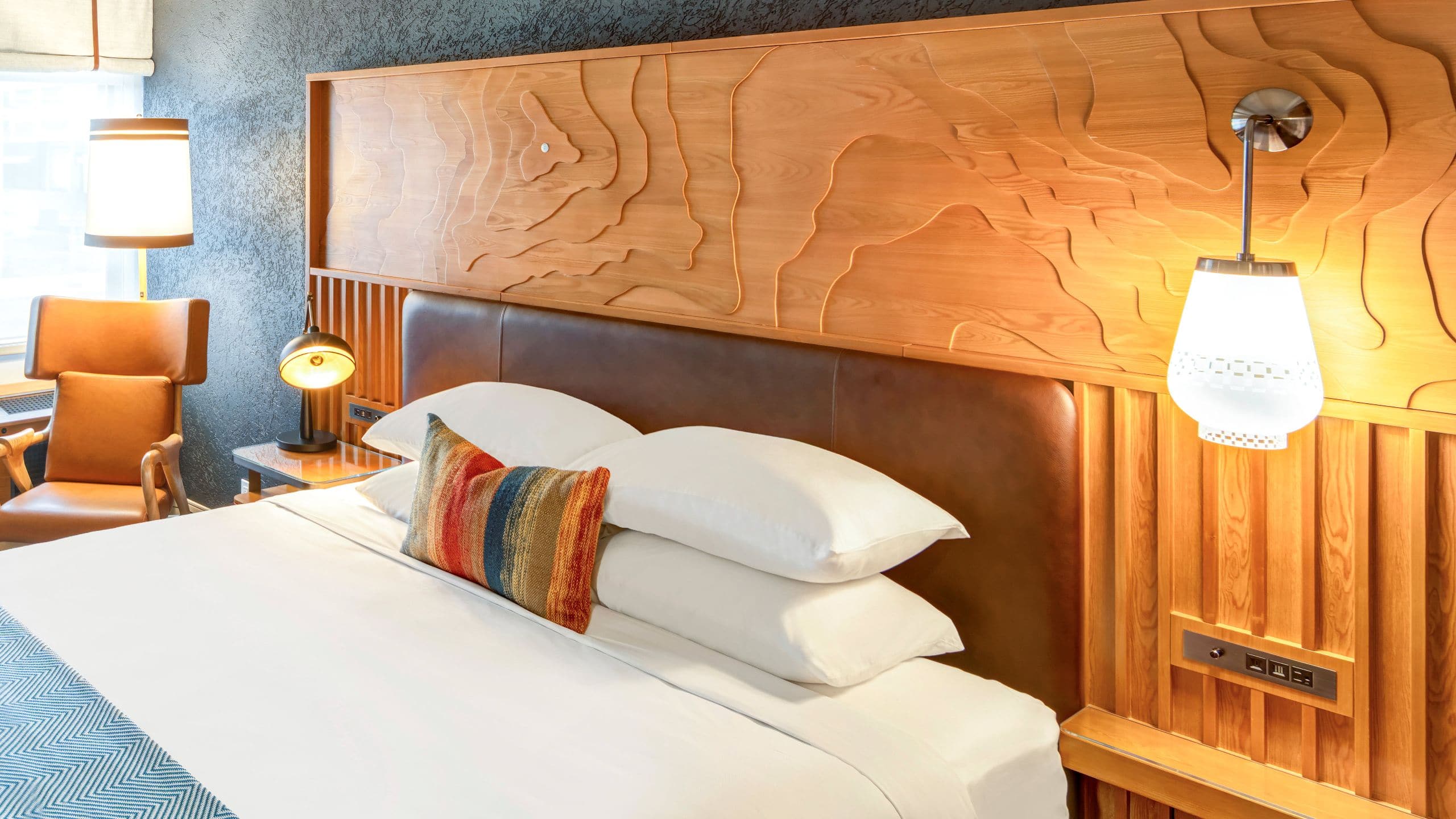 The Wildbirch Hotel King Bed Headboard Detail Closeup