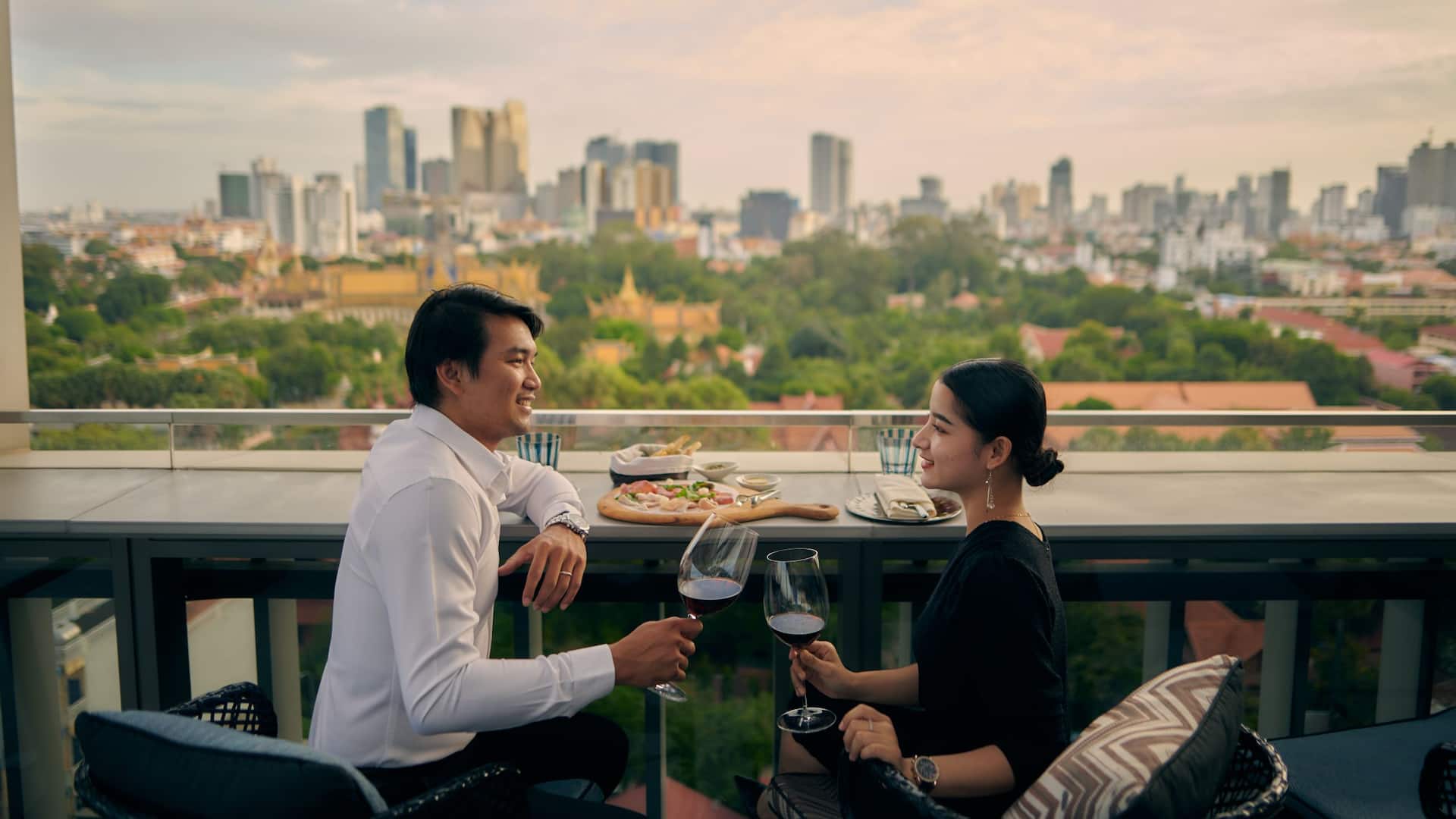 Hyatt Regency Phnom Penh Fivefive Dinner View River Sunset