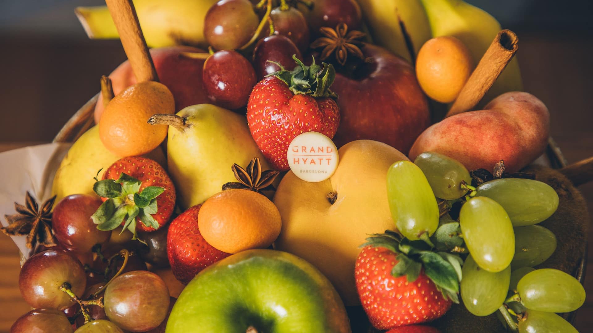 2 of 2 Grand Hyatt Barcelona Amenity Grand Fruit Bowl Close Up