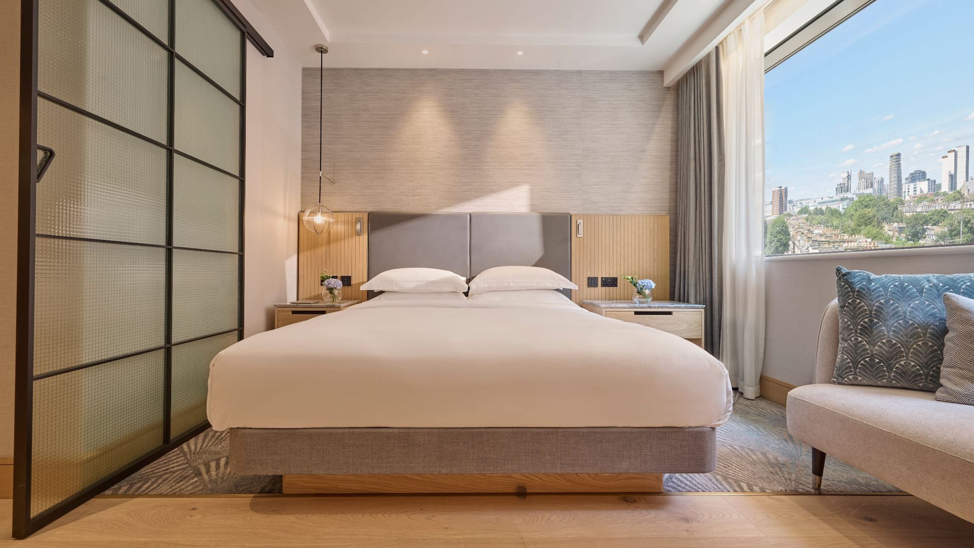 3 of 5 Hyatt Regency London Olympia Guestroom King Bed Front View