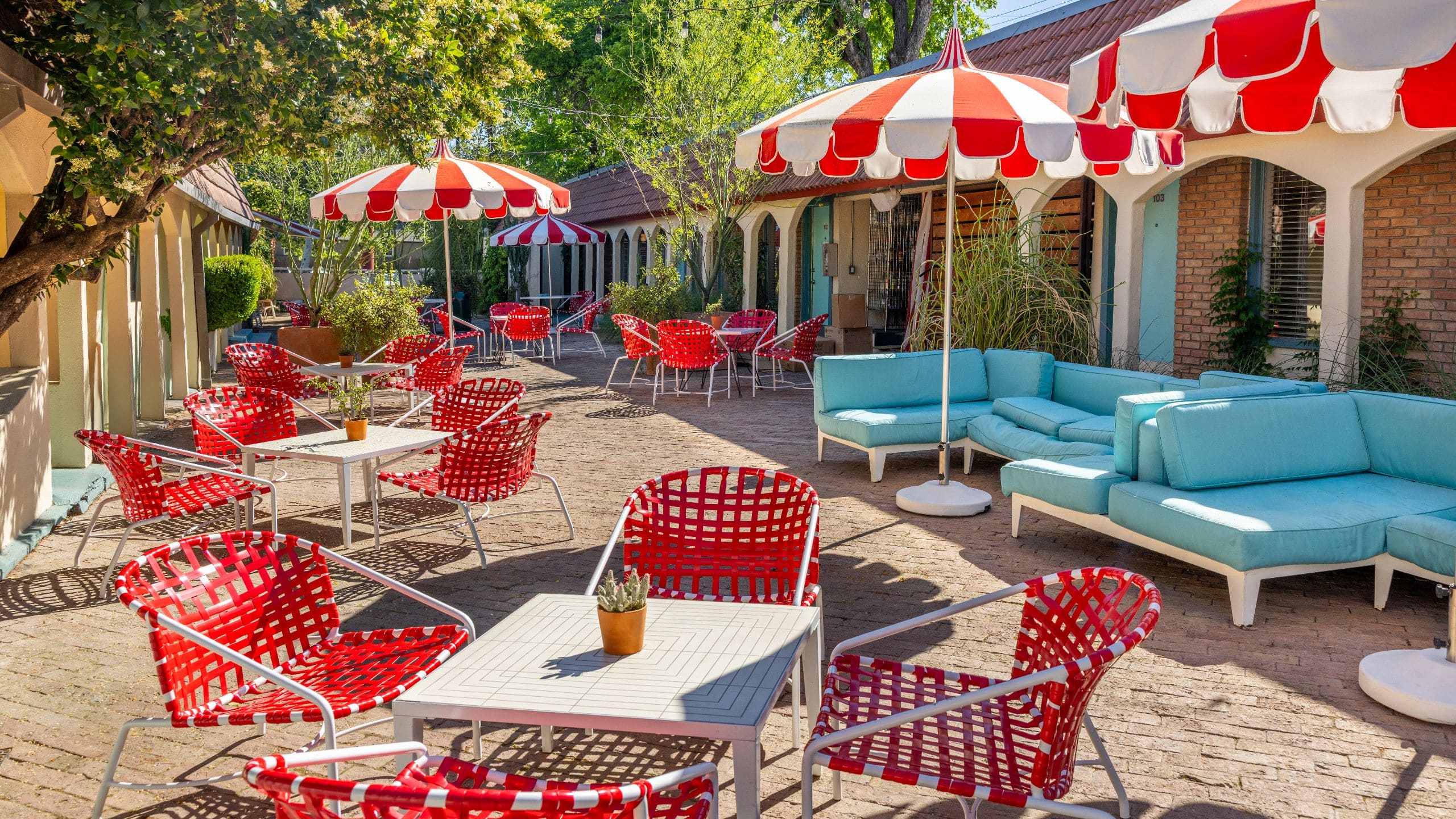1 of 1 Austin Motel, Bunkhouse Hotels Couryard Seating