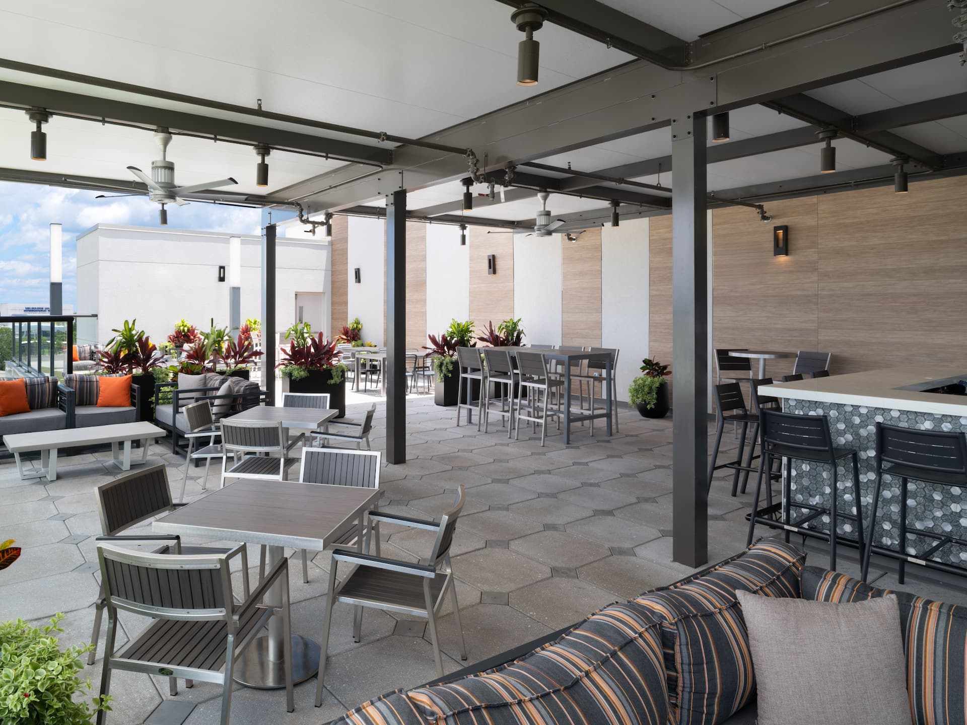 Hyatt Place Melbourne Airport Runway Rooftop Lounge Seating