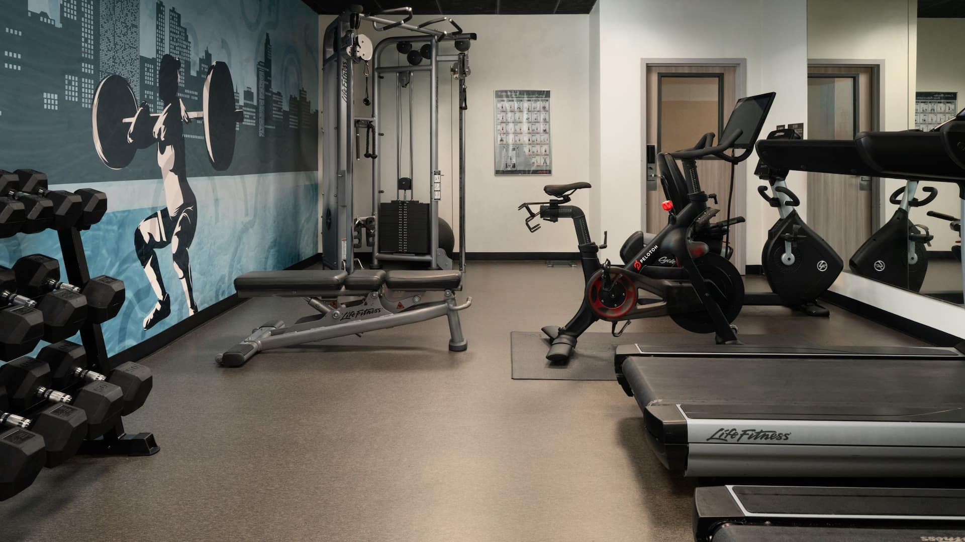 Fitness Center Weights Elliptical And Treadmills