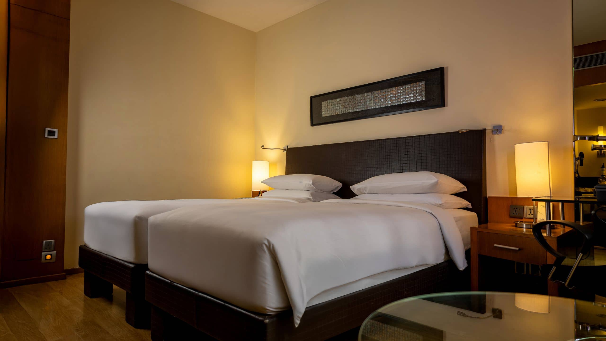 Hyatt Hyderabad Gachibowli Twin Room Bed Side