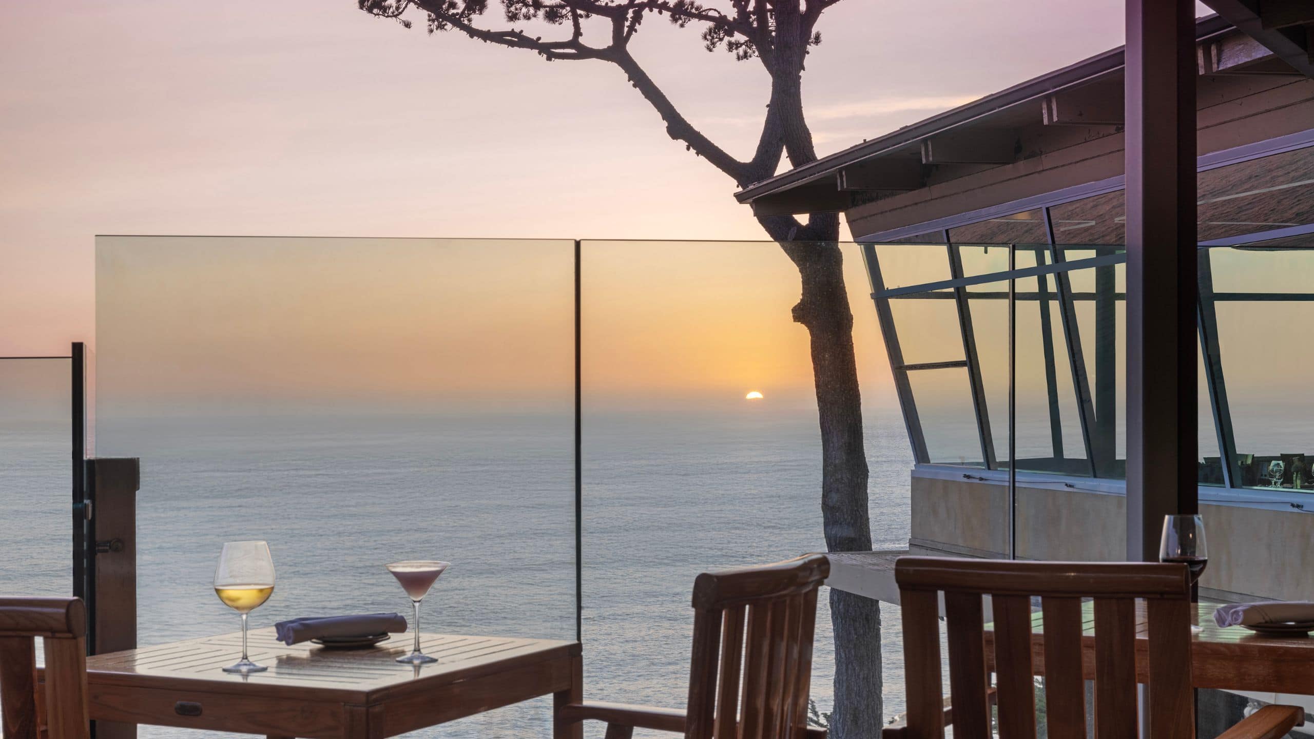 Hyatt Vacation Club at Highlands Inn Pacifics Edge Restaurant Deck Sunset