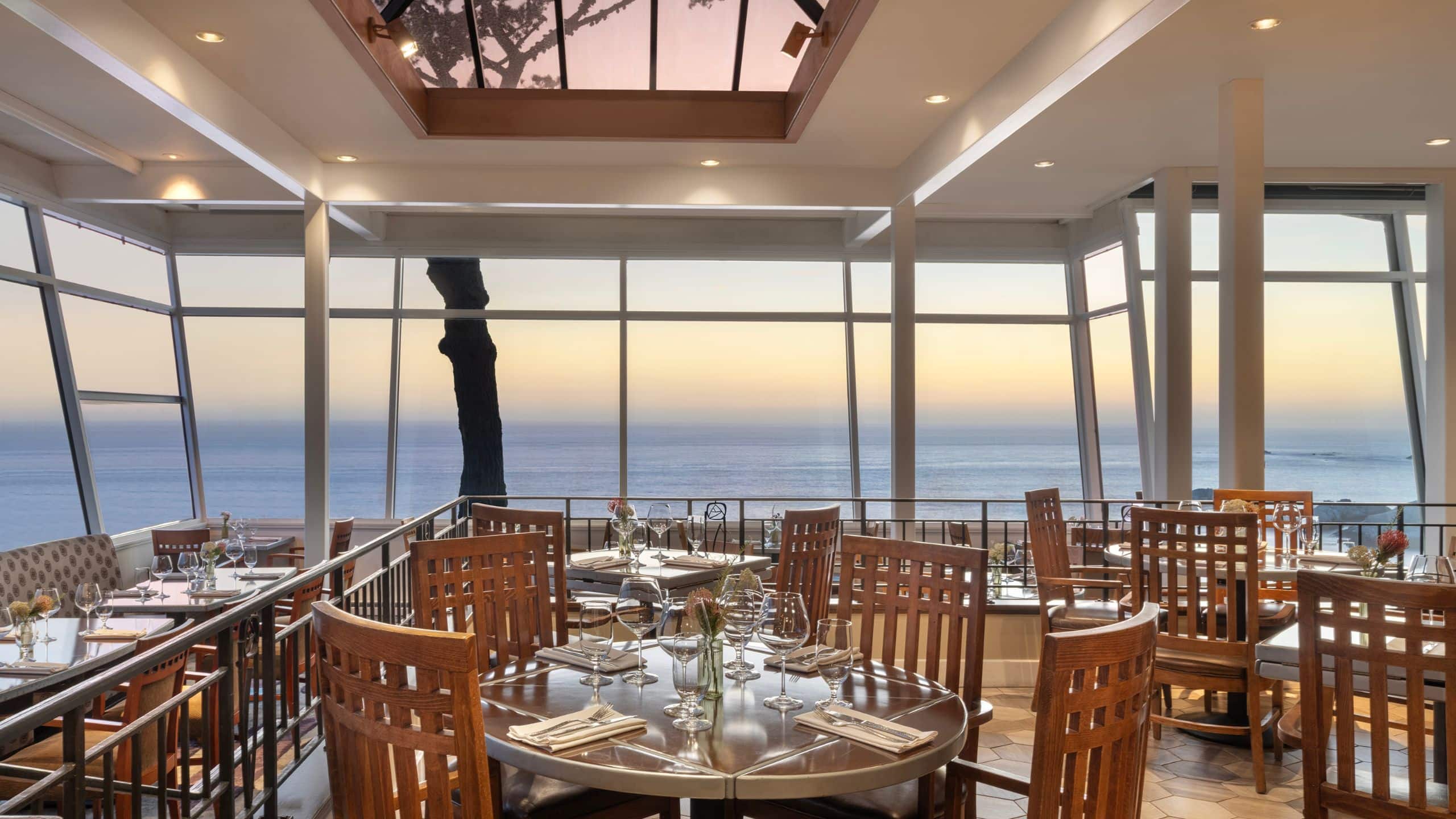 Hyatt Vacation Club at Highlands Inn Pacifics Edge Restaurant Sunset Light