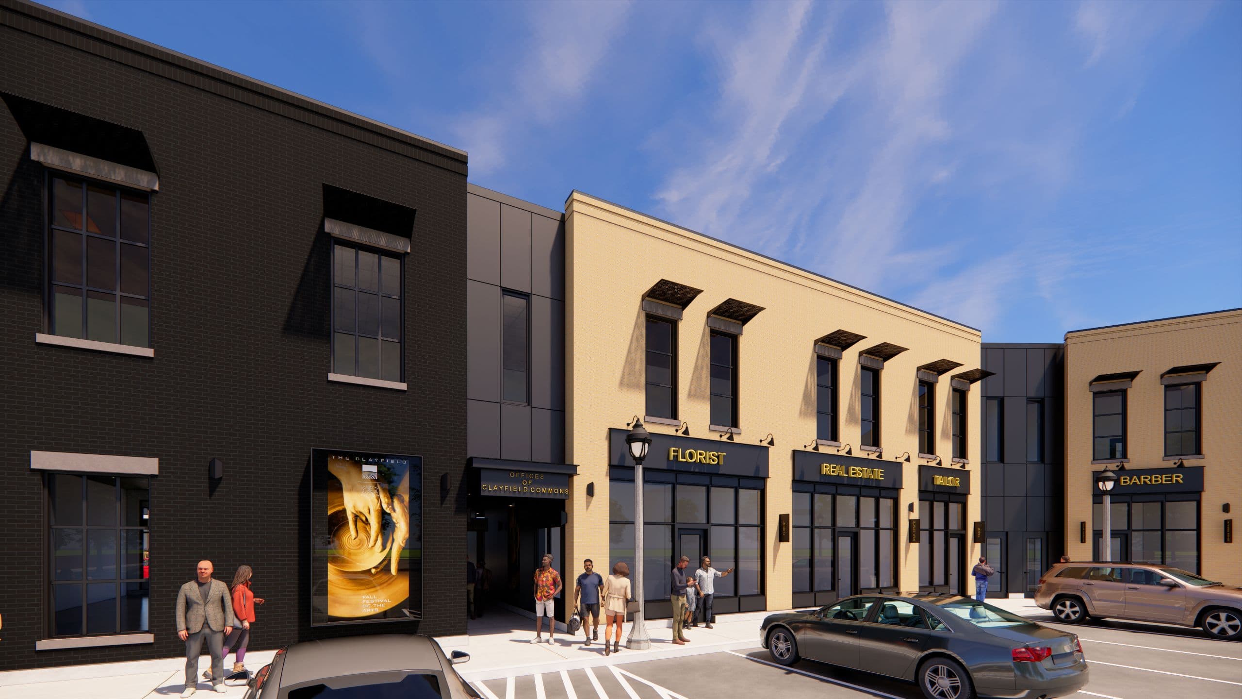 The Clayfield Shopping Center Exterior and Parking