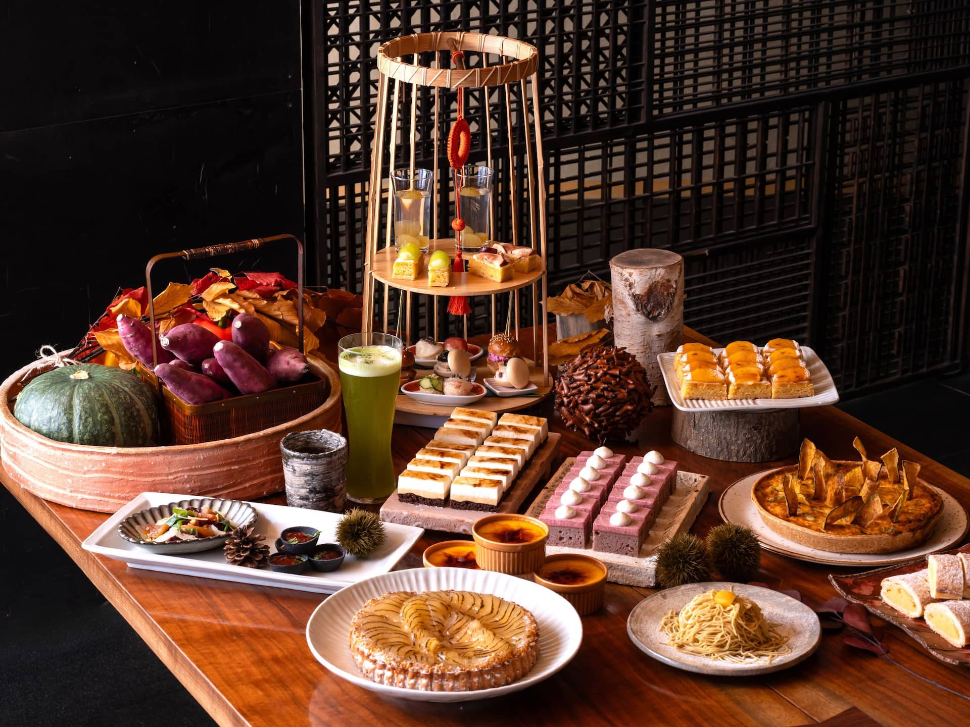 Hyatt Regency Kyoto Touzan Autumn Afternoon Tea Overheadview