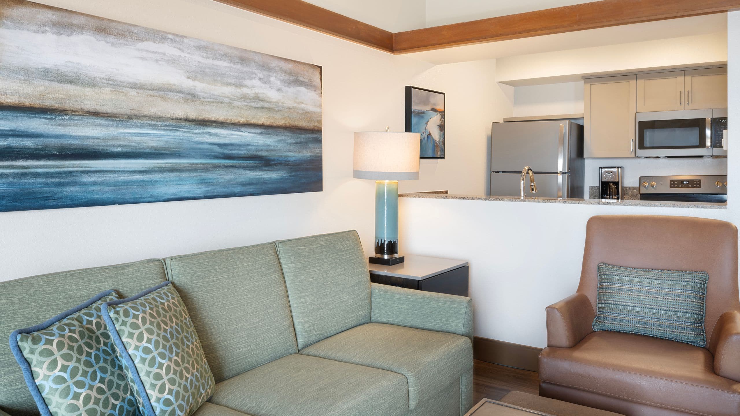 2/7 Hyatt Vacation Club at Highlands Inn Living Room And Kitchen