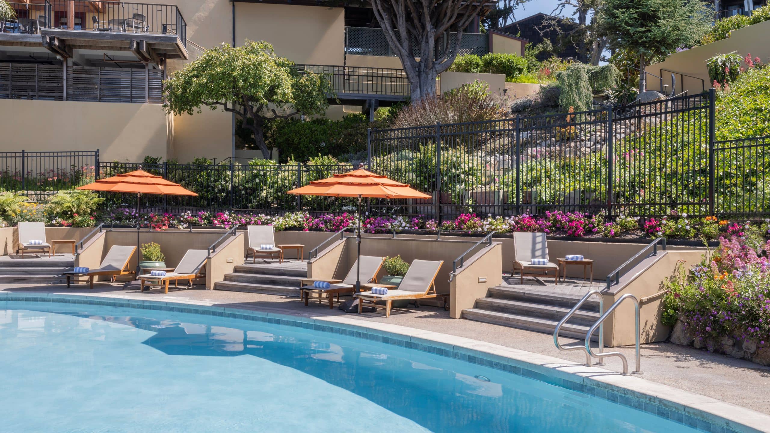 Hyatt Carmel Highlands Pool With Lounge Charis And Umbrellas
