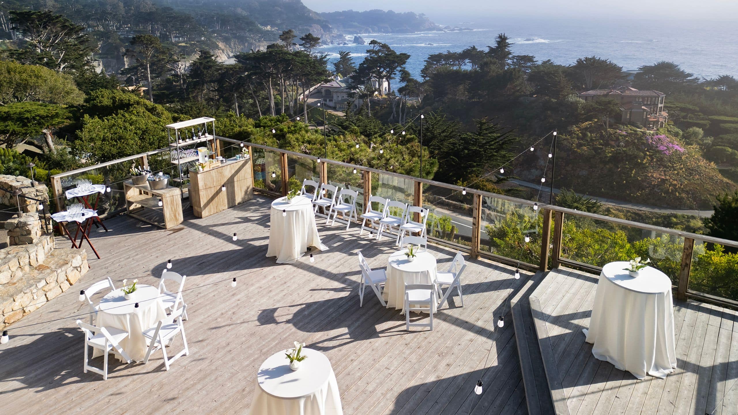 Hyatt Carmel Highlands Wedding Deck Set With Tables