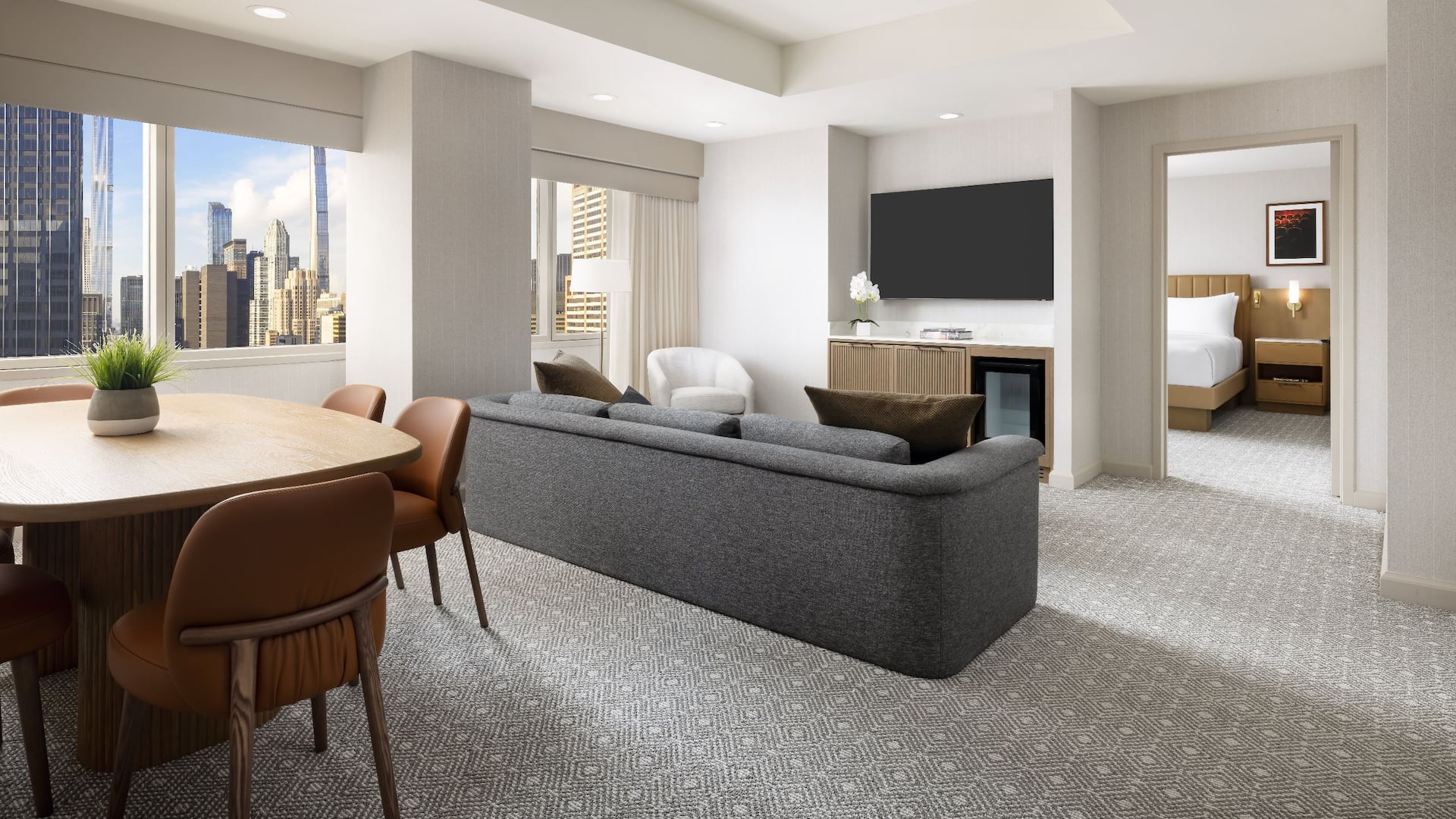 Hyatt Regency Times Square One Bedroom King Suite Living And Dining Room