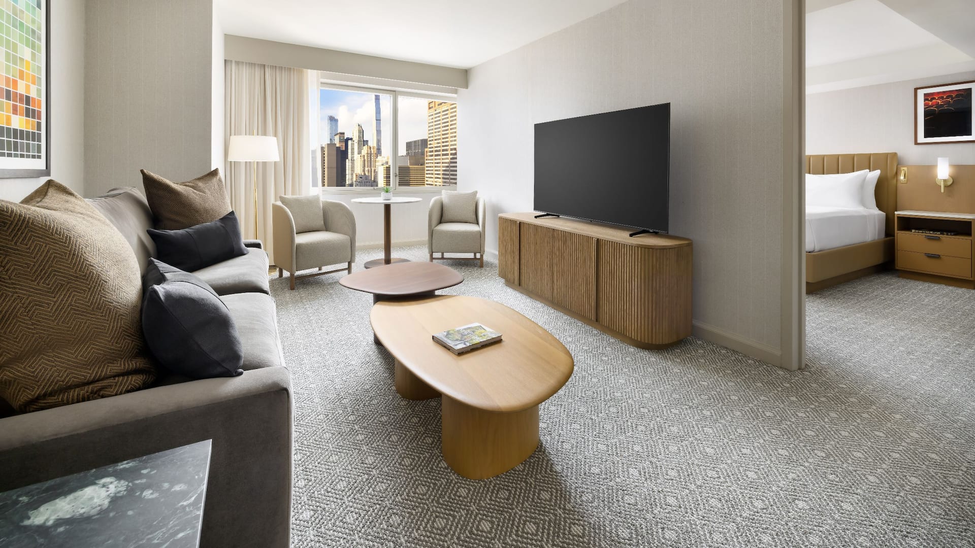 Hyatt Regency Times Square One Bedroom King Suite Living Room Tv View