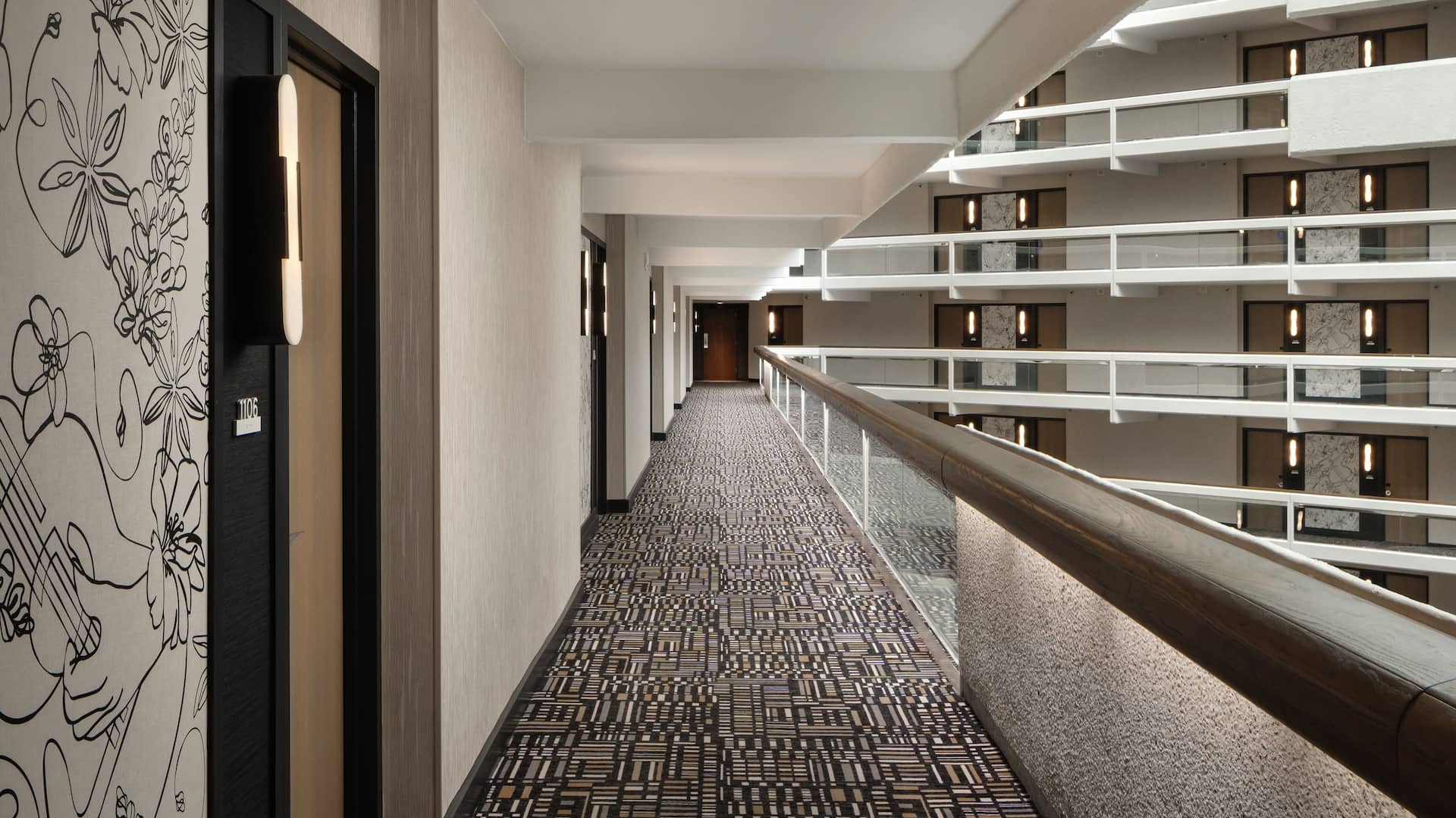 Hyatt Regency Austin Guest Hallway With Atrium