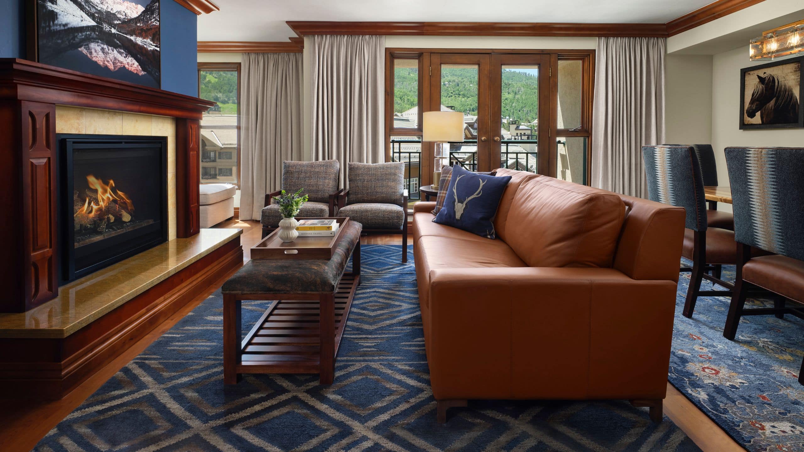 2 of 2 The Residences at Park Hyatt Beaver Creek Living Room With Couch And Seating Fireplace