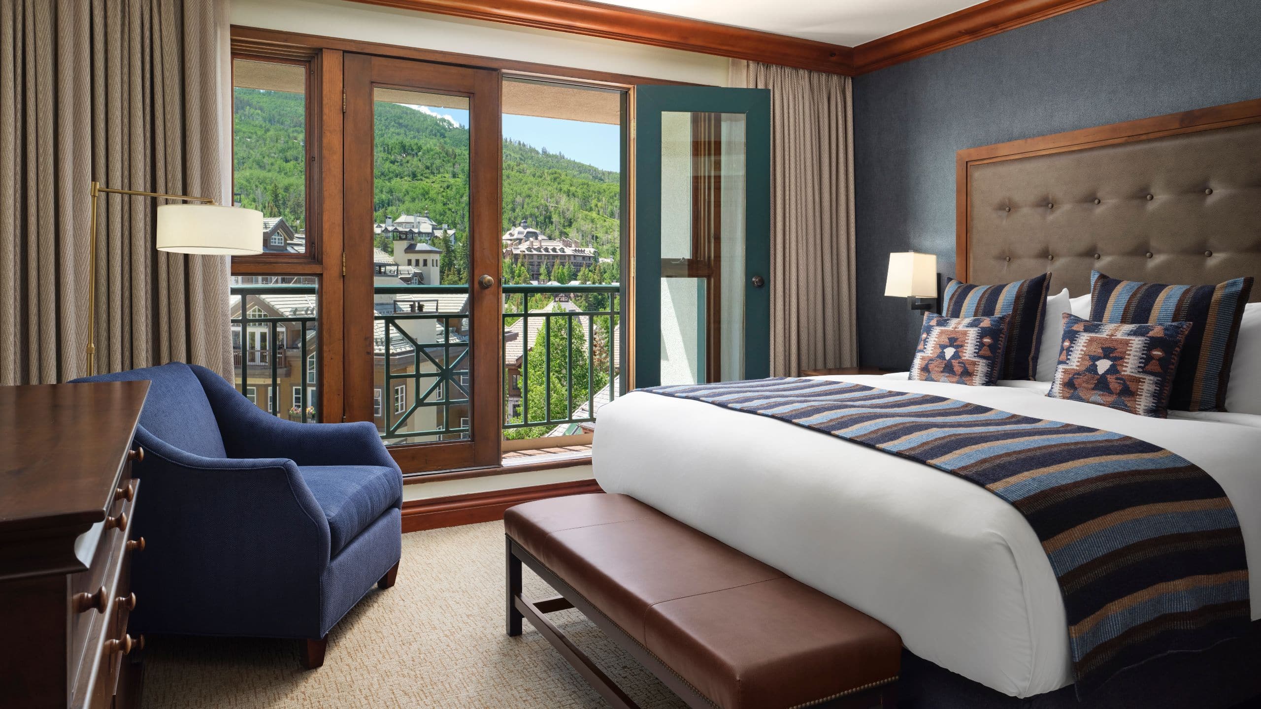 The Residences at Park Hyatt Beaver Creek Primary Bedroom With Balcony