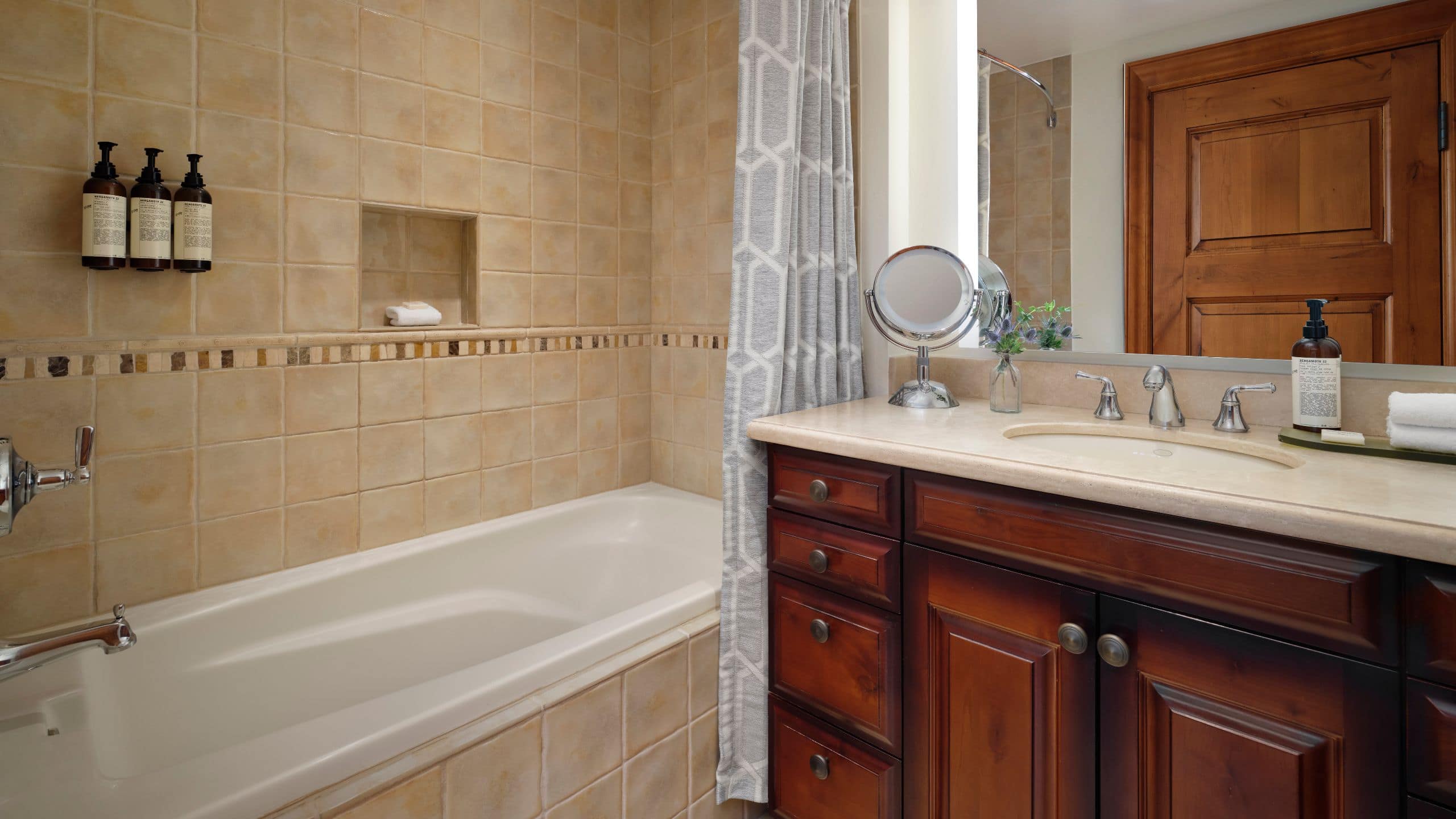 6 of 7 The Residences at Park Hyatt Beaver Creek Bathroom With Shower Tub Combo