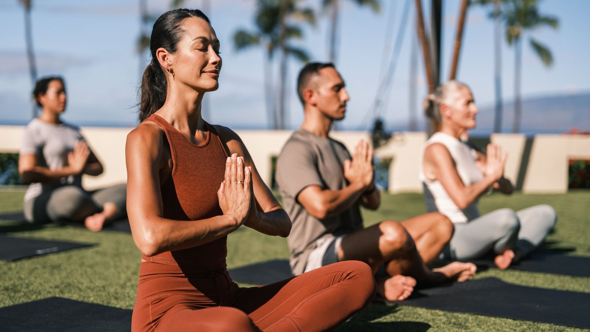 Hyatt Regency Maui Resort and Spa Yoga Meditation Closeup