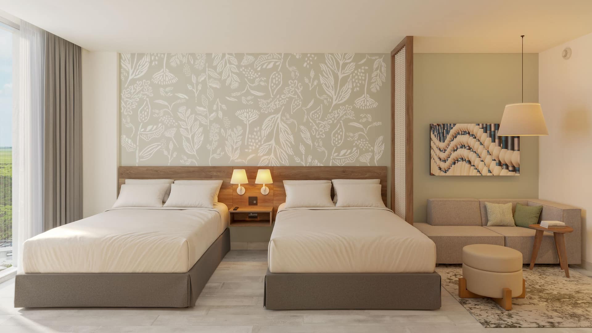 Hyatt Place Cancun Airport Two Queen Guestroom Frontal View