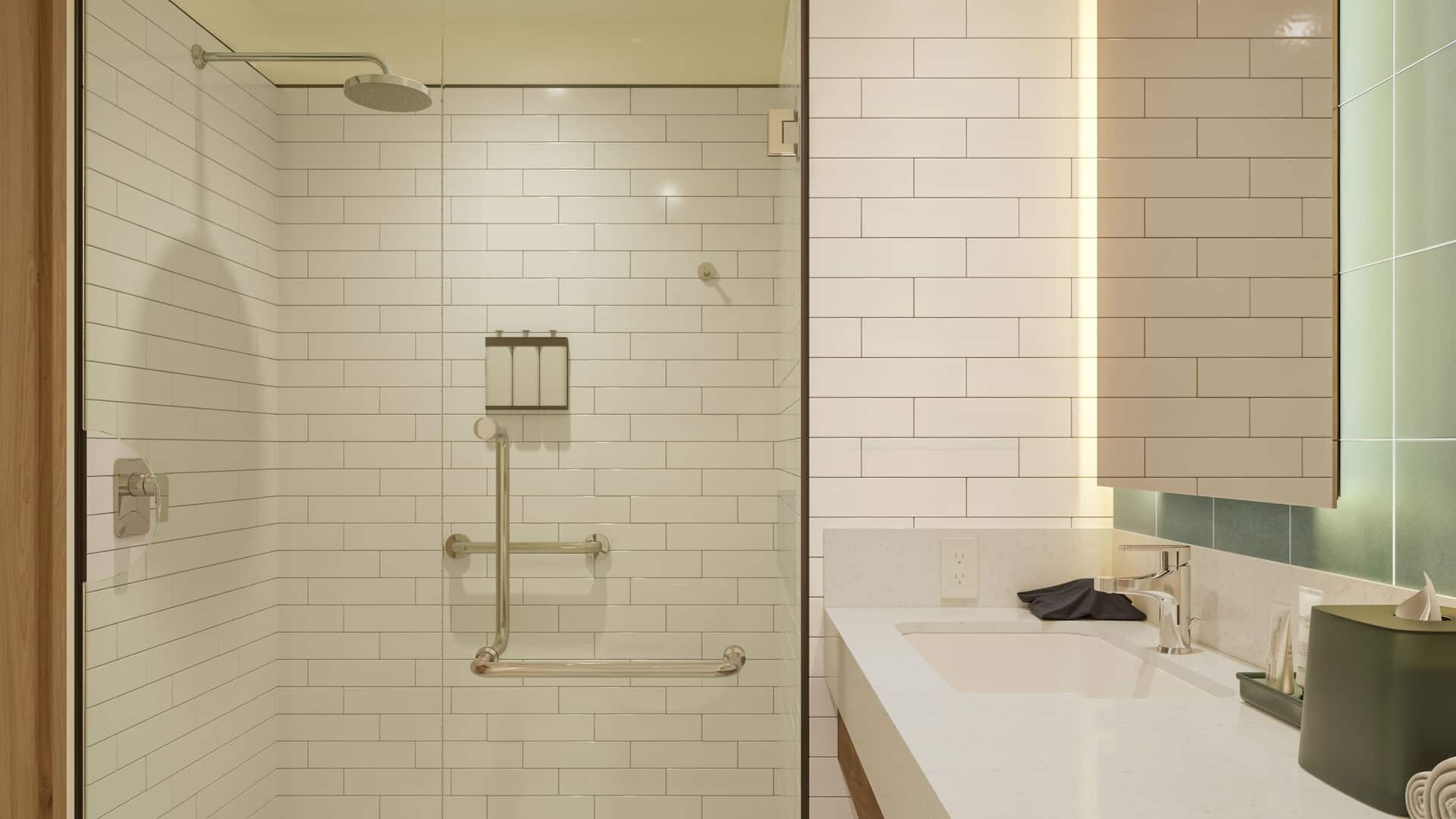 2 of 2 Hyatt Place Cancun Airport Accessible Bathroom With Roll In Shower