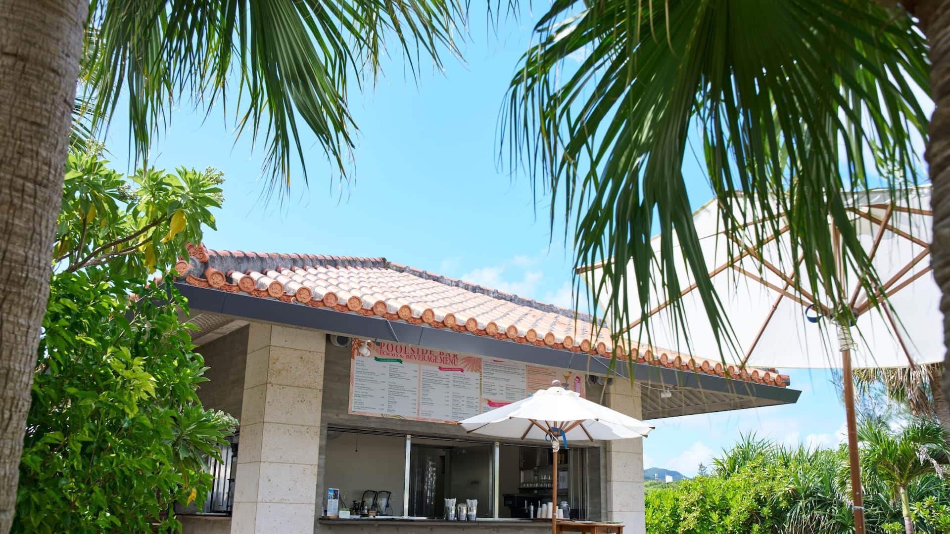 2 of 5 Hyatt Regency Seragaki Island, Okinawa Poolside Bar With Palm Tree
