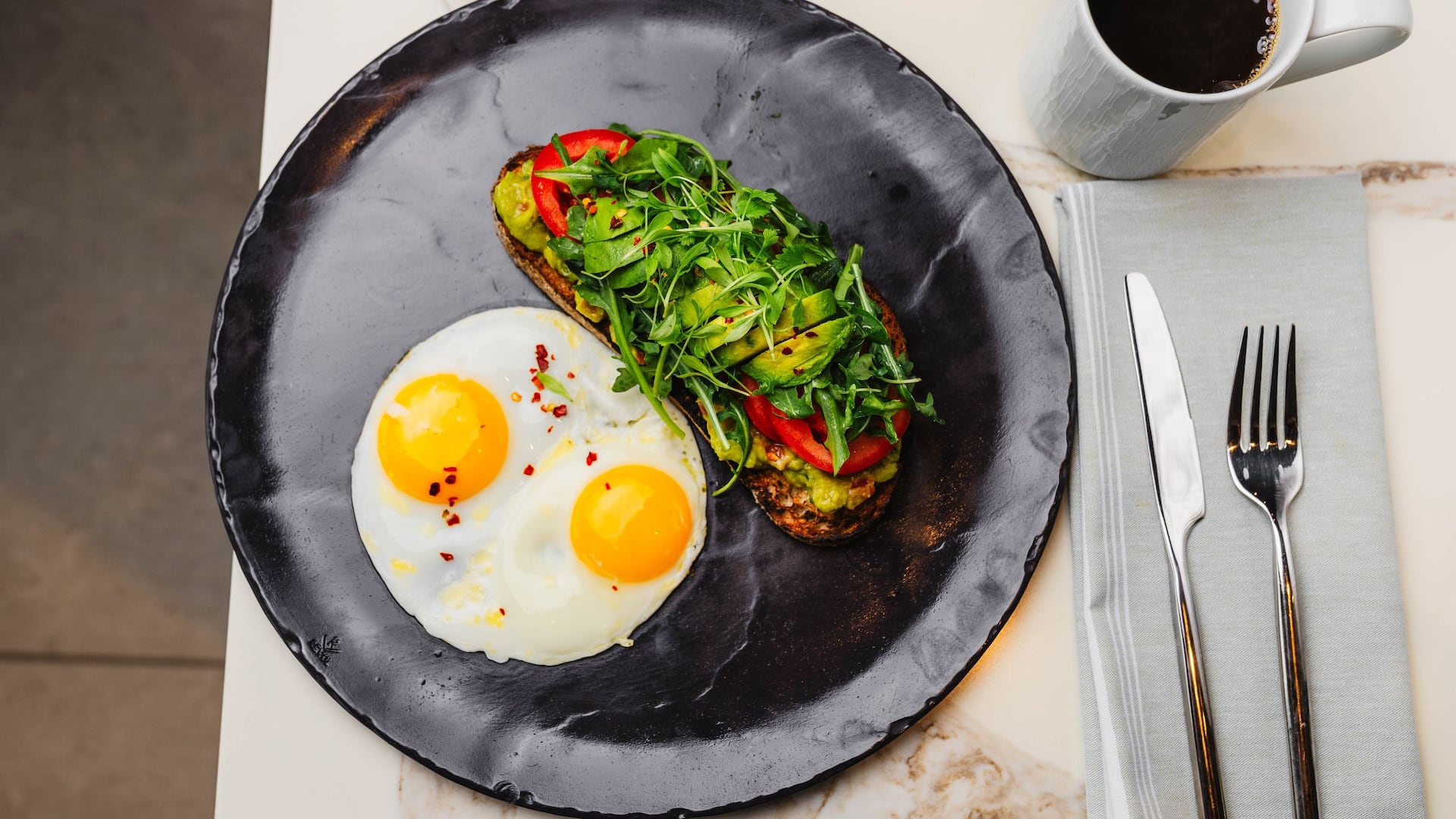Hyatt Regency Jersey City on the Hudson Avocado Toast With Eggs And Coffee