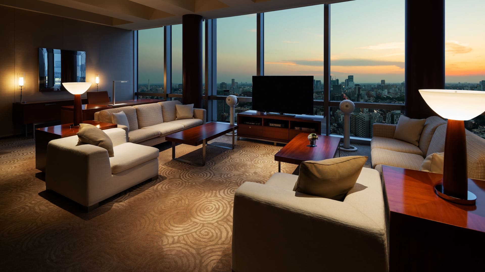 Grand Hyatt Tokyo Chairman Suite Living Room Night