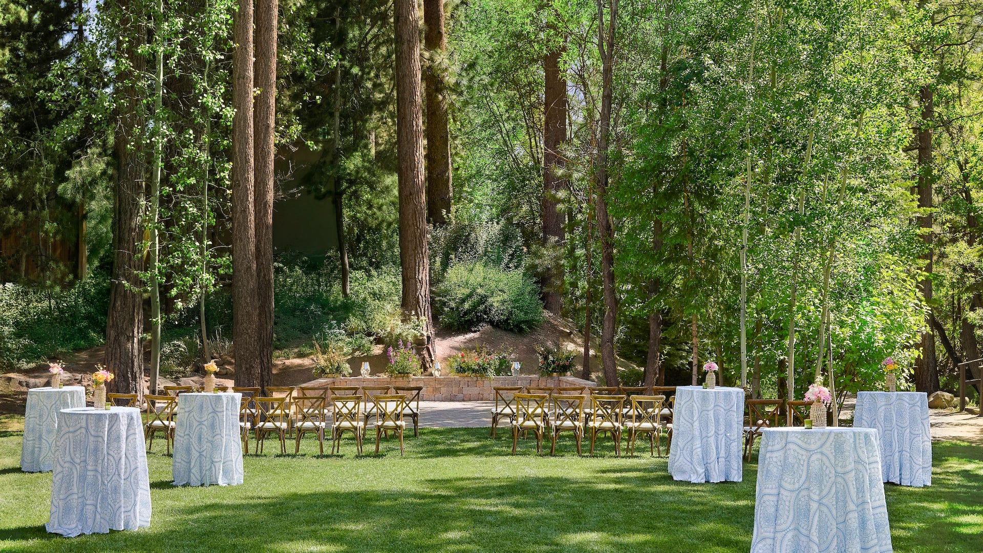 1 of 5 Hyatt Regency Lake Tahoe Resort, Spa and Casino Creekside Lawn Ceremony Cocktail Tables