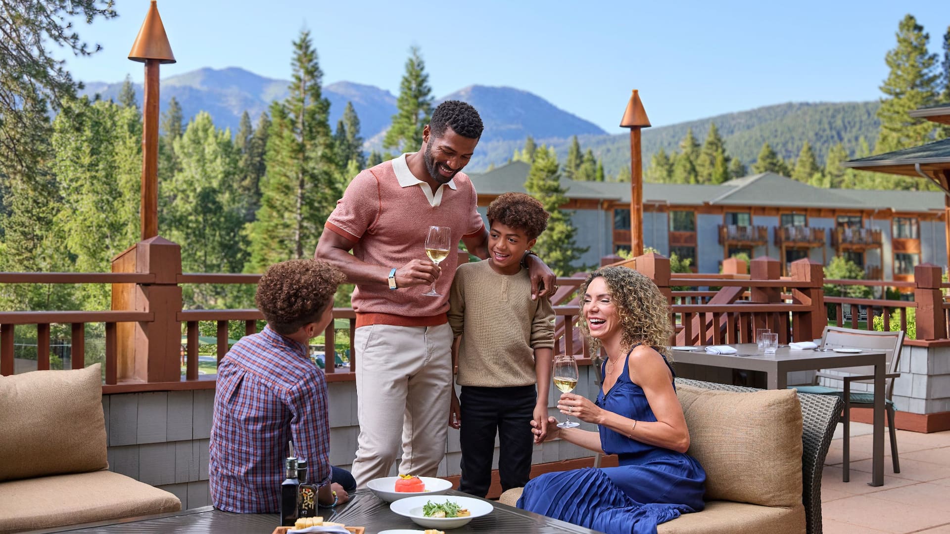 6 of 6 Hyatt Regency Lake Tahoe Resort, Spa and Casino Osteria Sierra Patio With Family Close Up