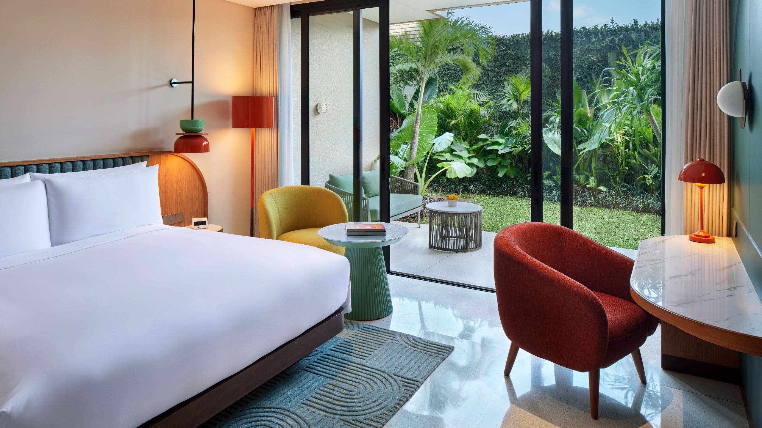 KLEO Seminyak King Bed Terrace Outside View