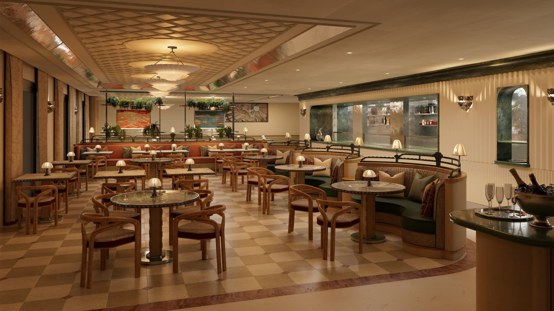 Hyatt Regency Nice Palais de la Méditerranée New Restaurant Night Time