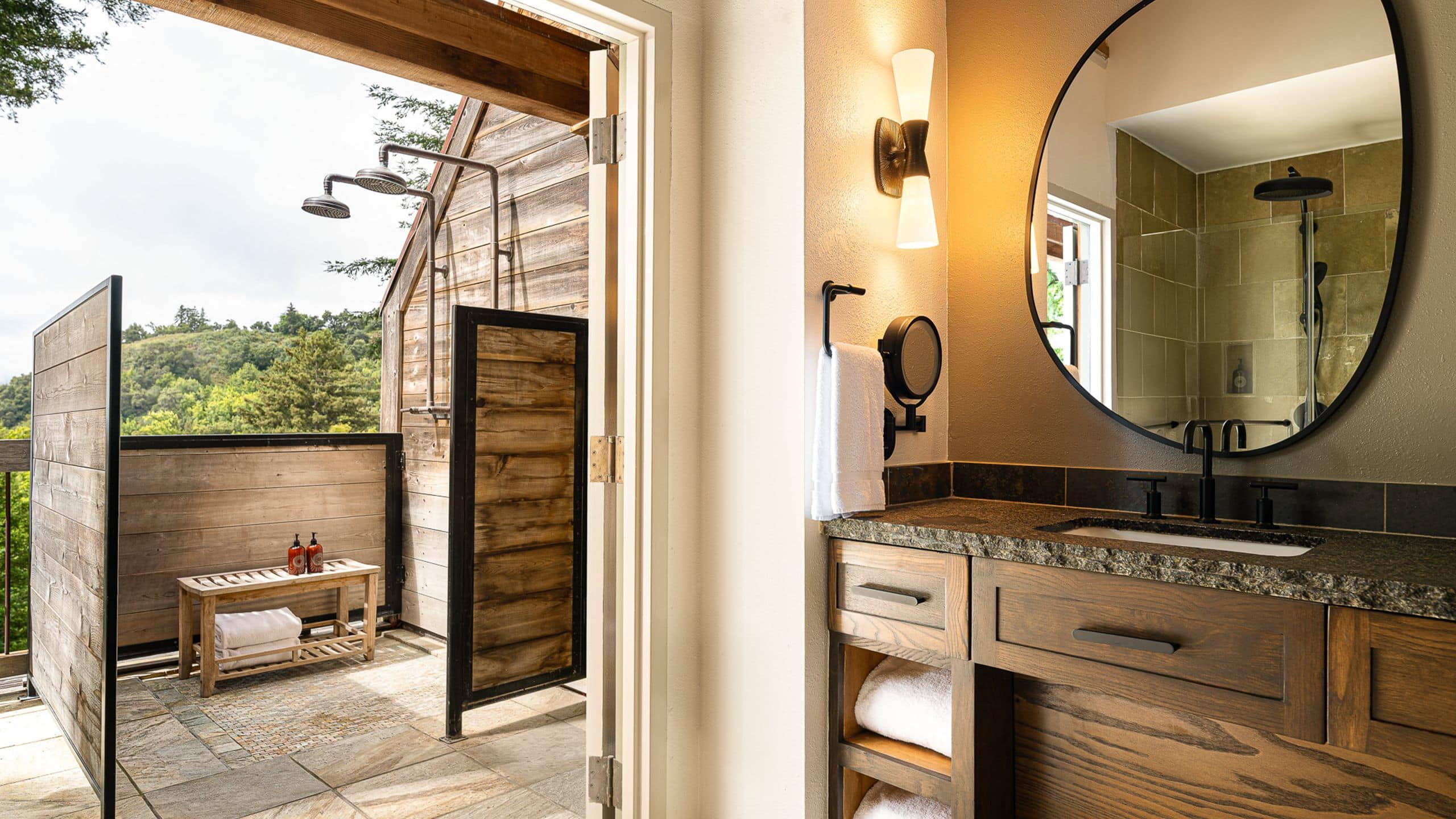 Alila Ventana Big Sur Big Sur Forest Shower Suite Bathroom View