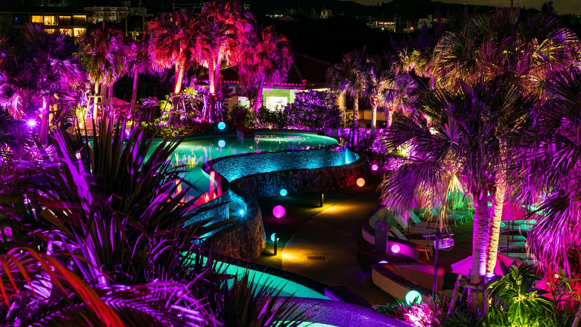 Hyatt Regency Seragaki Island, Okinawa Night Pool With Light Ball