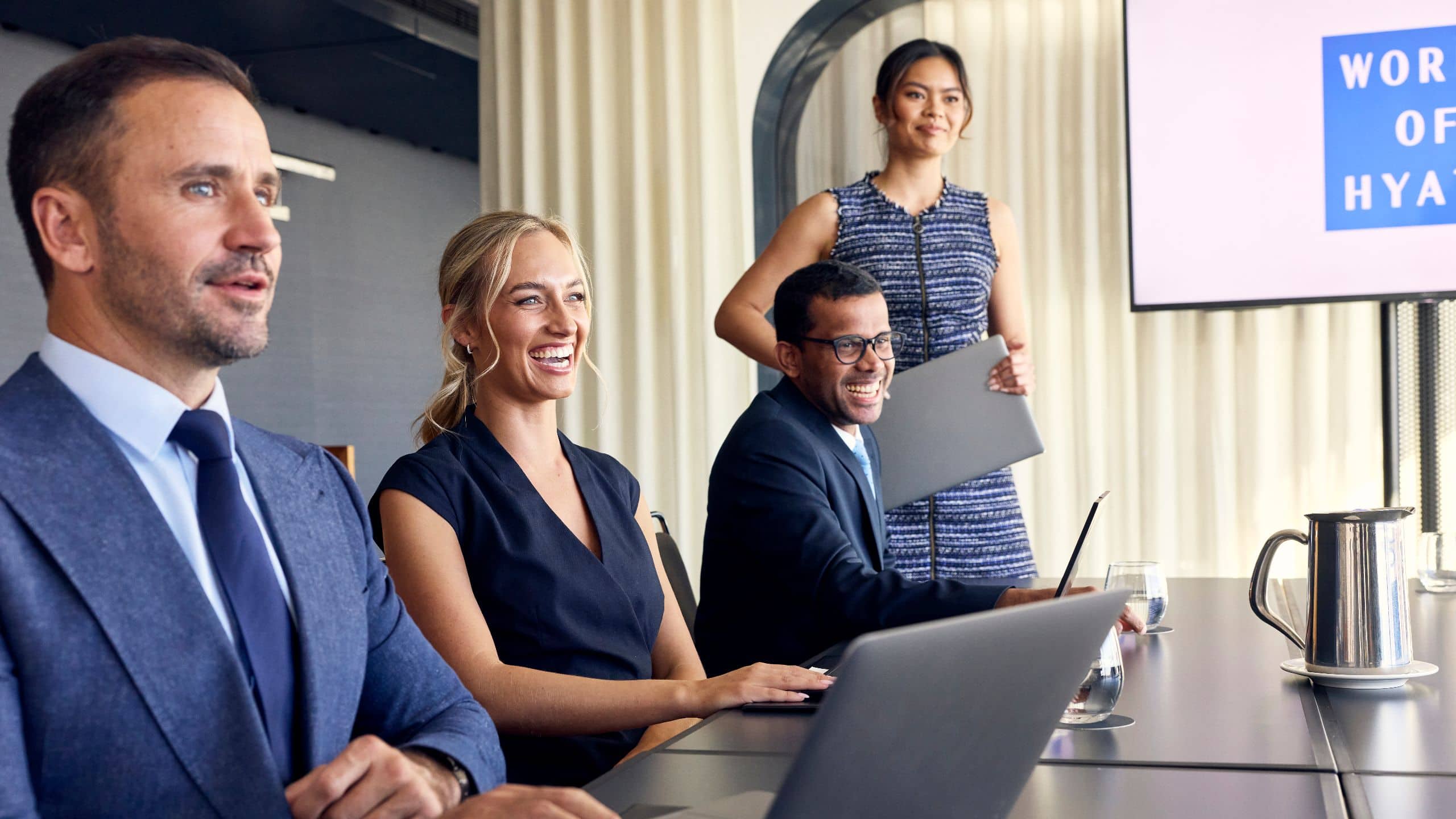 1 of 1 Global Boardroom Meeting Smiling