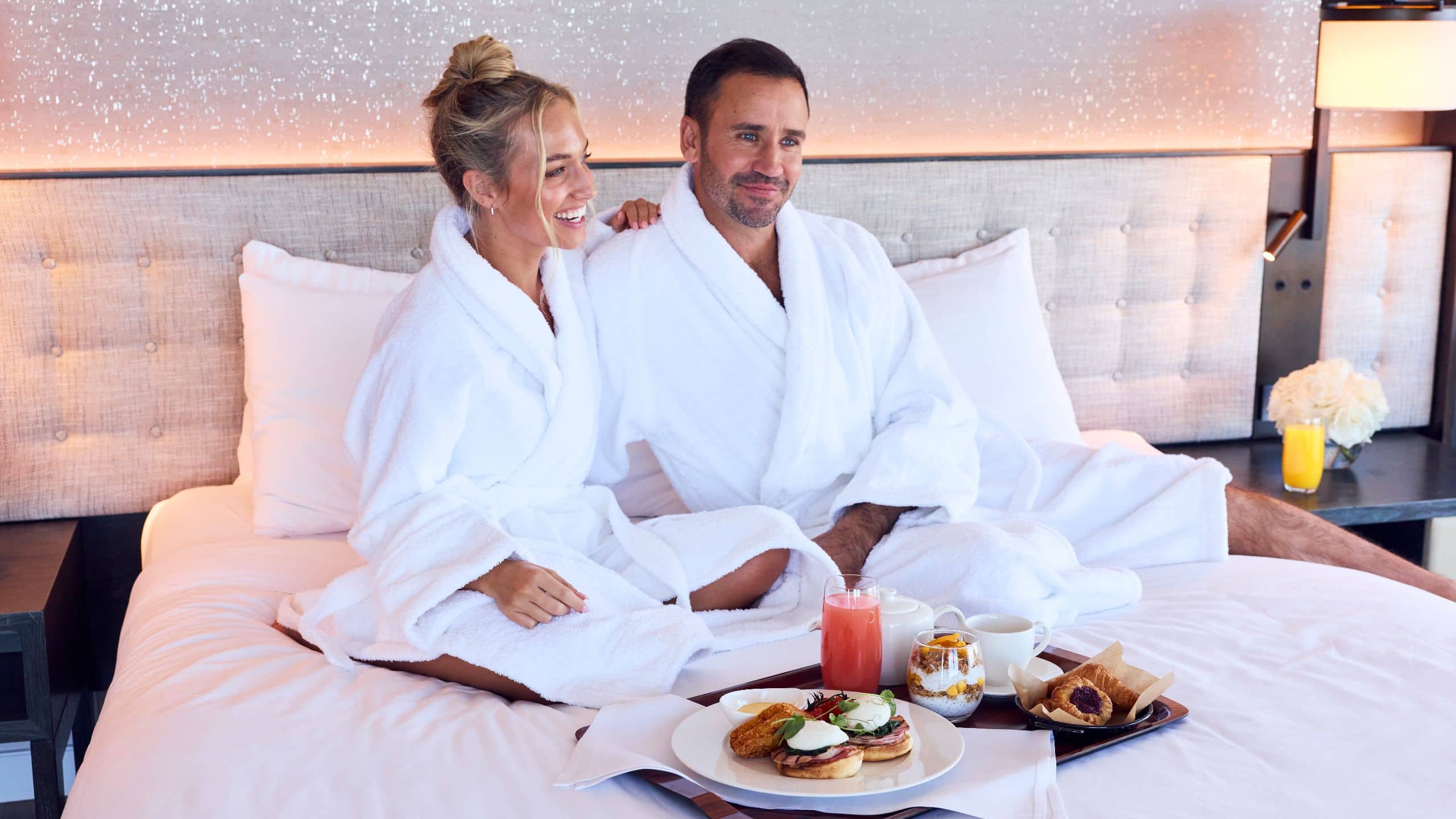 1 of 1 Global Couple Bed Breakfast Smiling