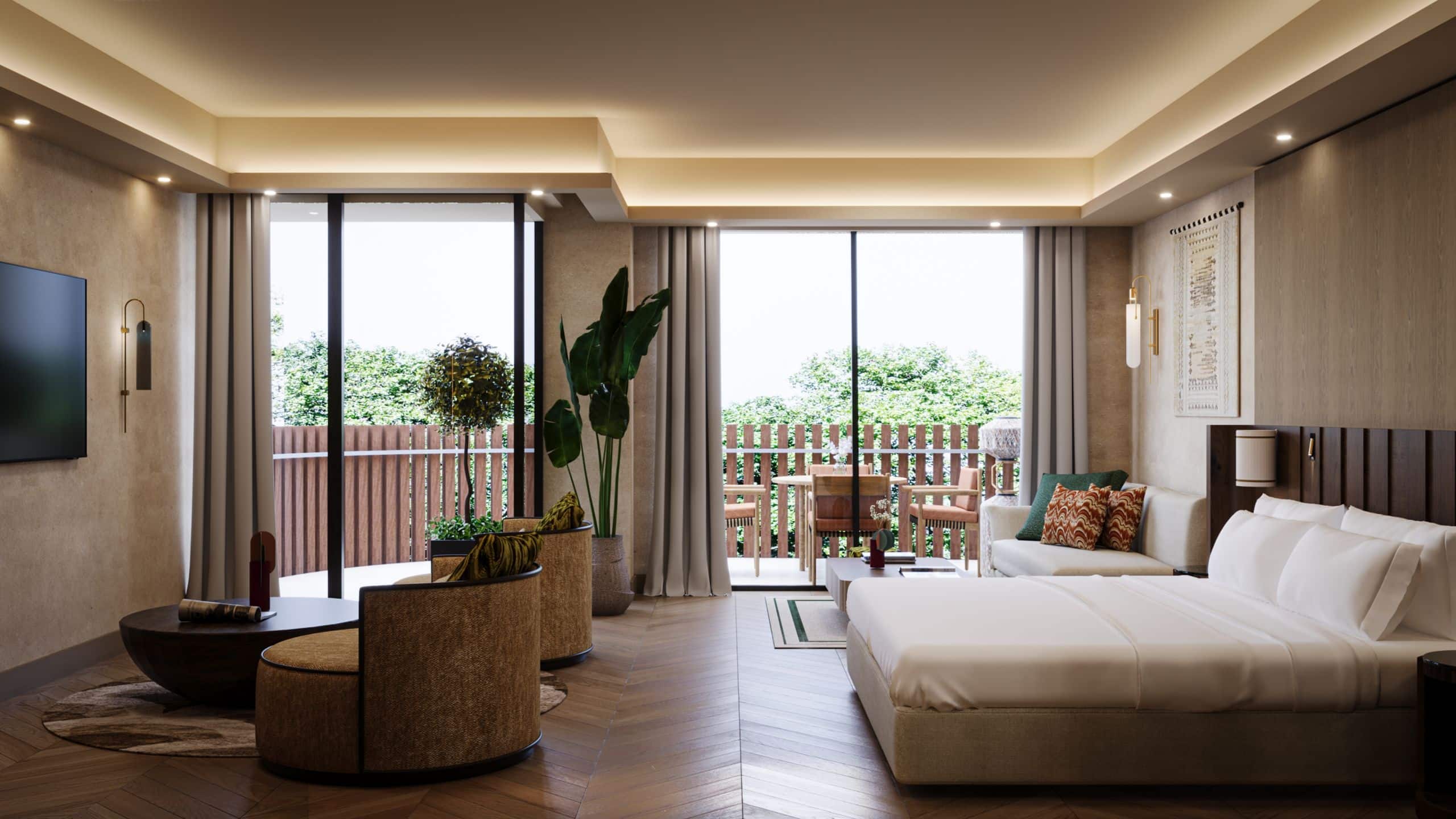 Beldersoy Resort and Spa Junior Suite Bedroom Livingroom