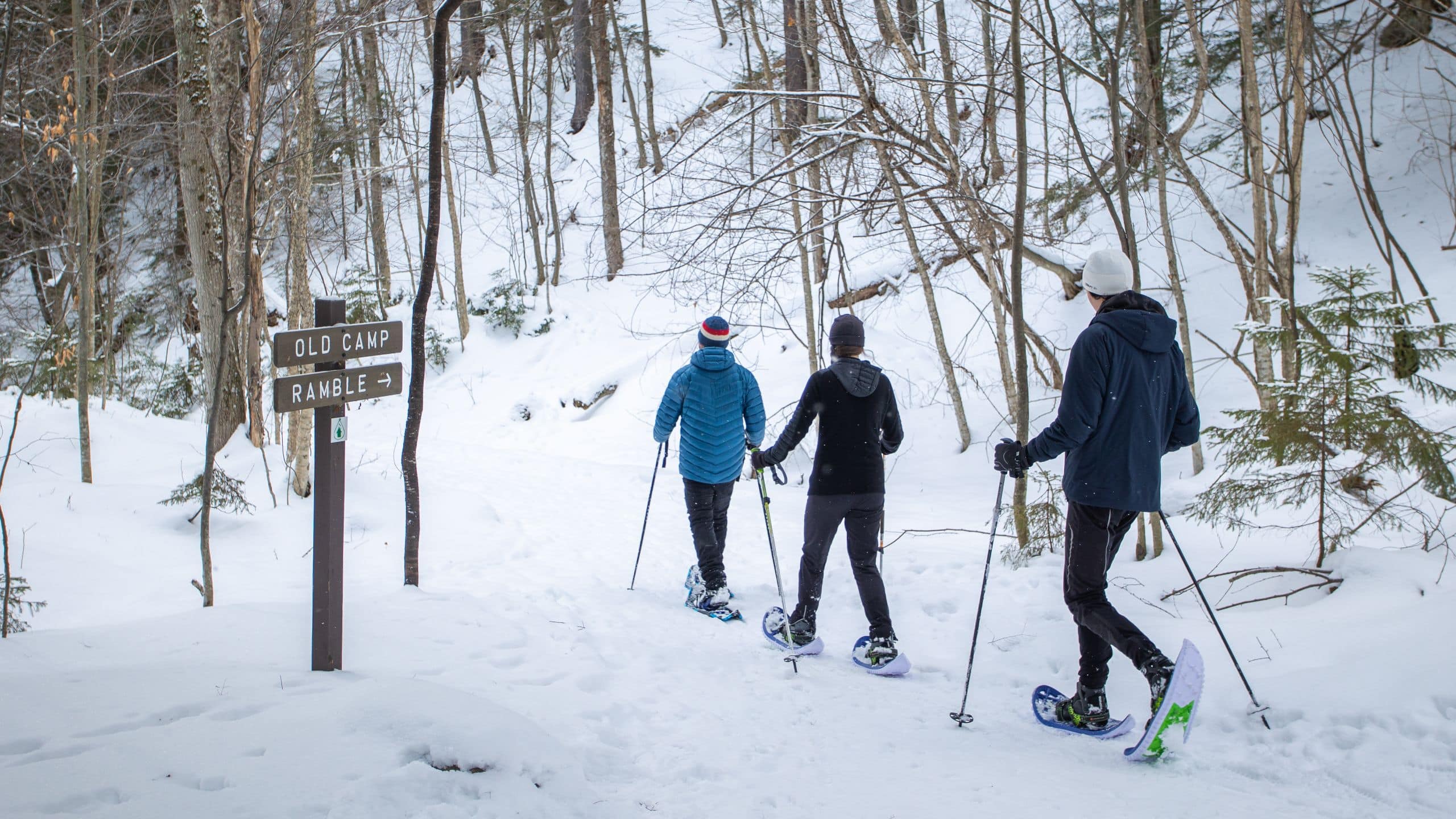 The Lodge at Spruce Peak Winter Snowshoe Trail Hike