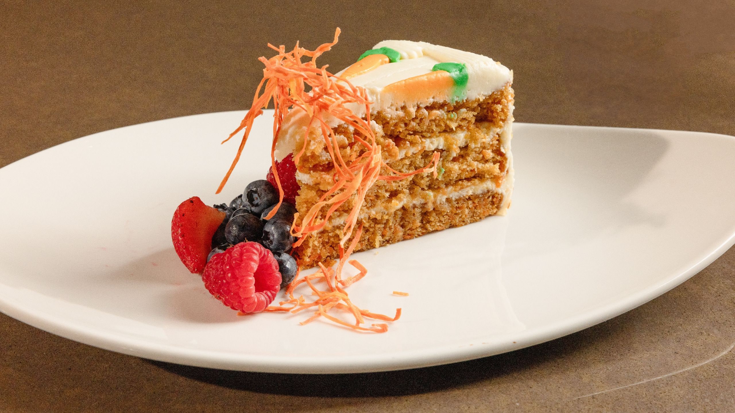 7 of 8 Hyatt Centric Chicago Magnificent Mile The Bridge Kitchen Carrot Cake Fruit