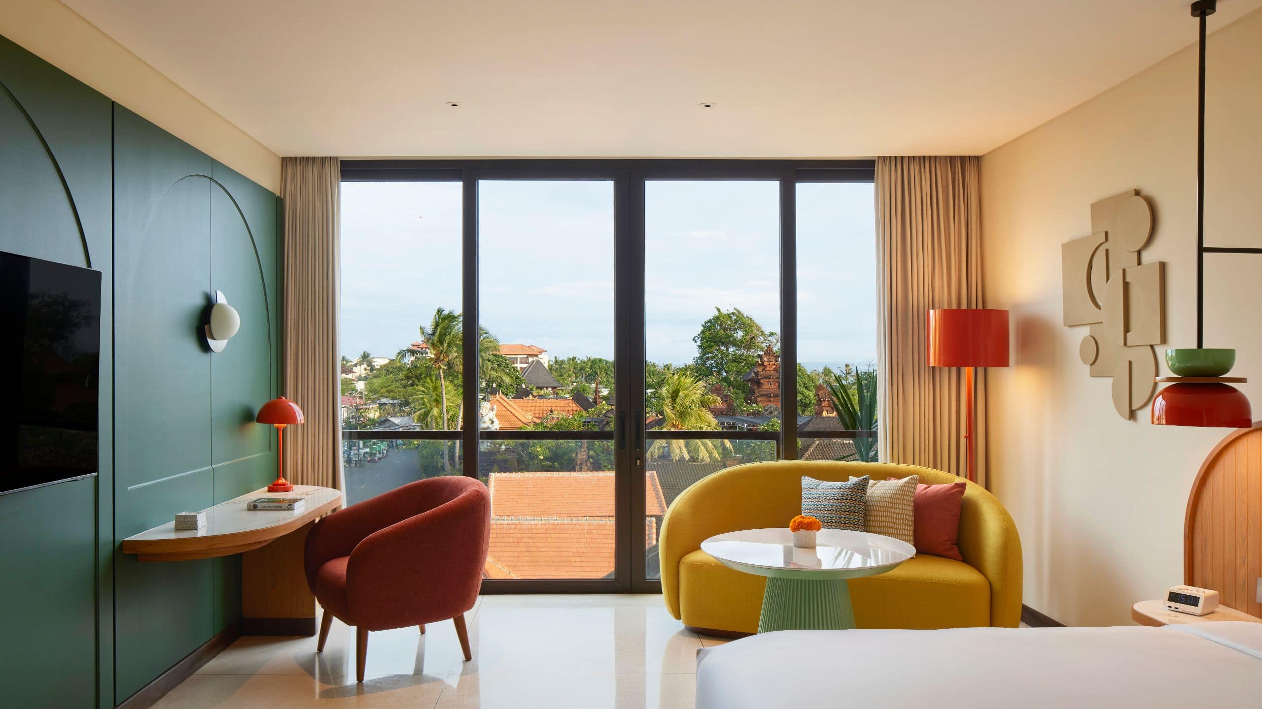 KLEO Seminyak Twin Bed Neighborhood View Window