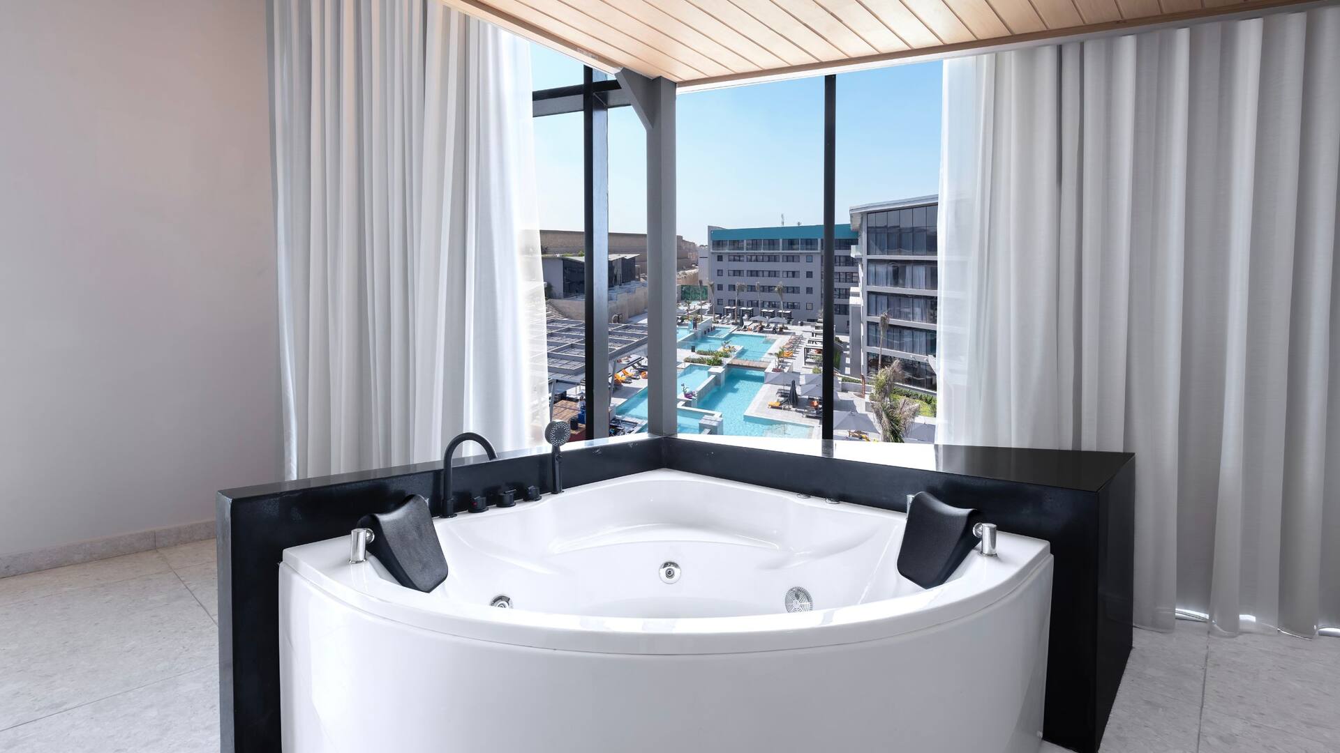 5 of 6 Hyatt Centric Cairo West Premium Loft Suite Pool View Jetted Tub