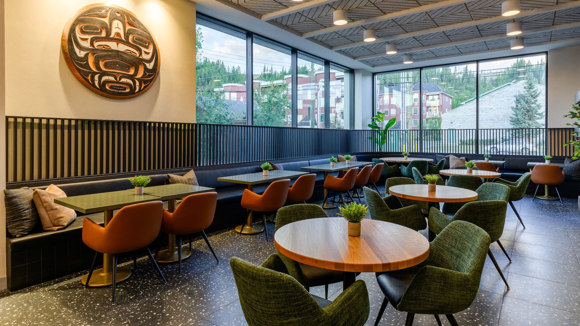 Hyatt Place Whitehorse Carved Restaurant Dining Area and View