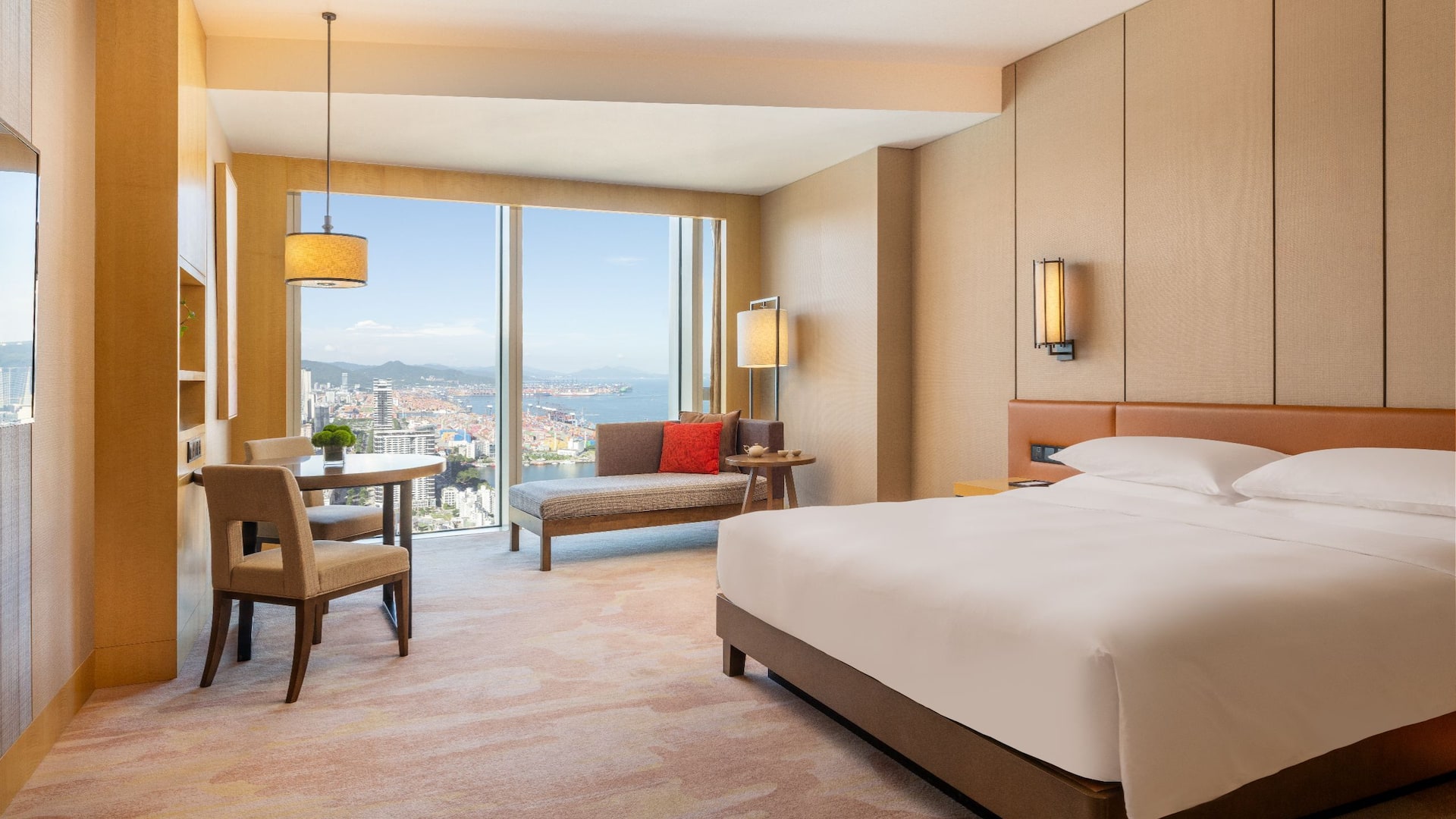 1 of 3 Hyatt Regency Shenzhen Yantian King Bed Partial Ocean View
