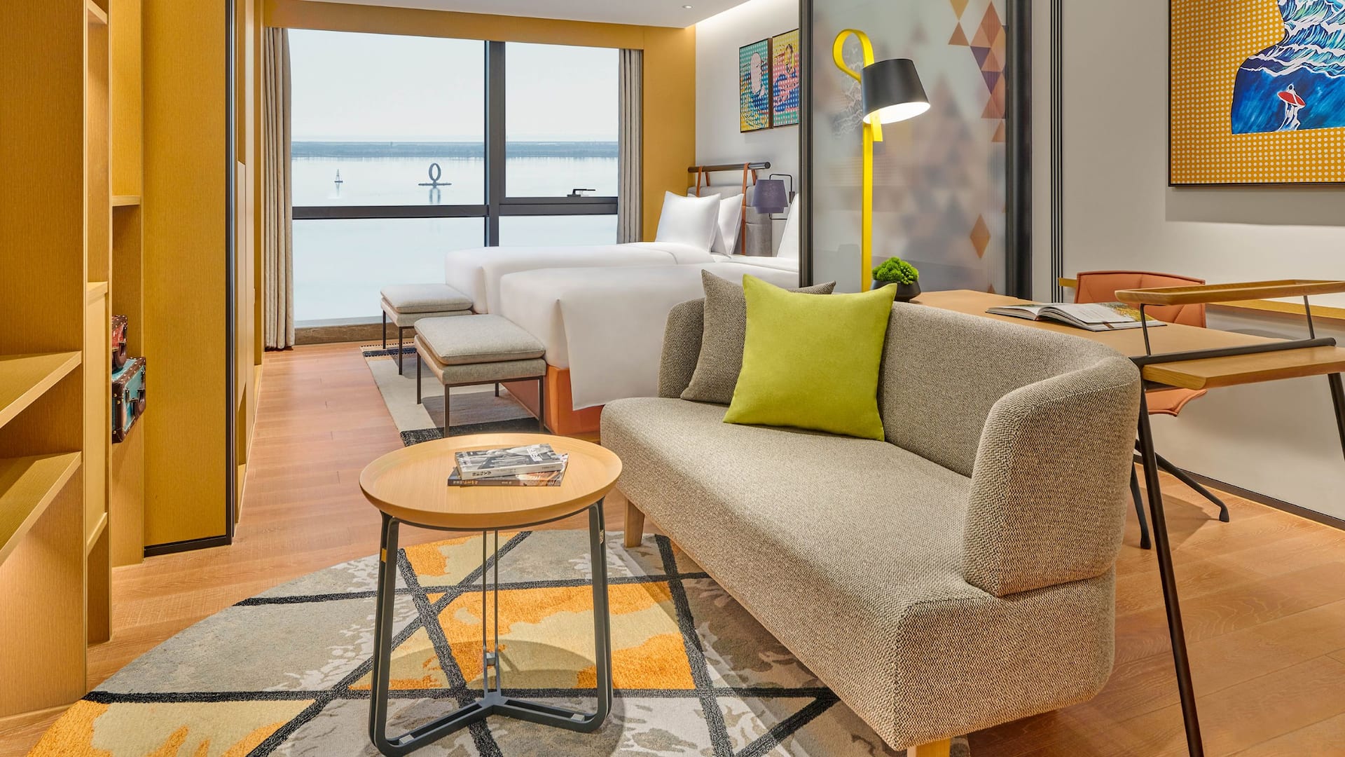 1 of 1 Hyatt Place Shanghai Lingang Xinchen International Conference Center Twin Beds With Lake View