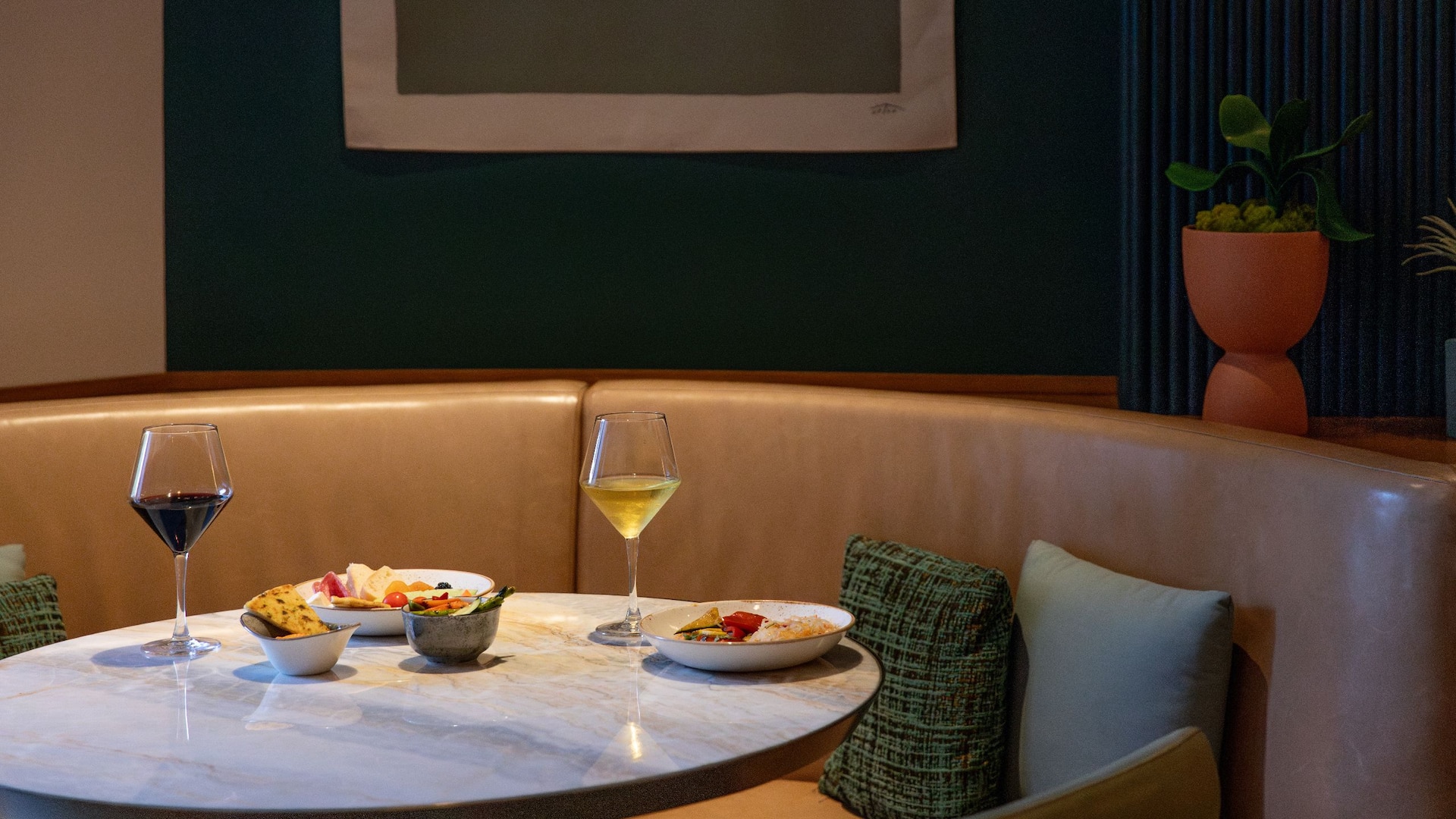 Hyatt Regency Irvine Regency Club Booth With Food