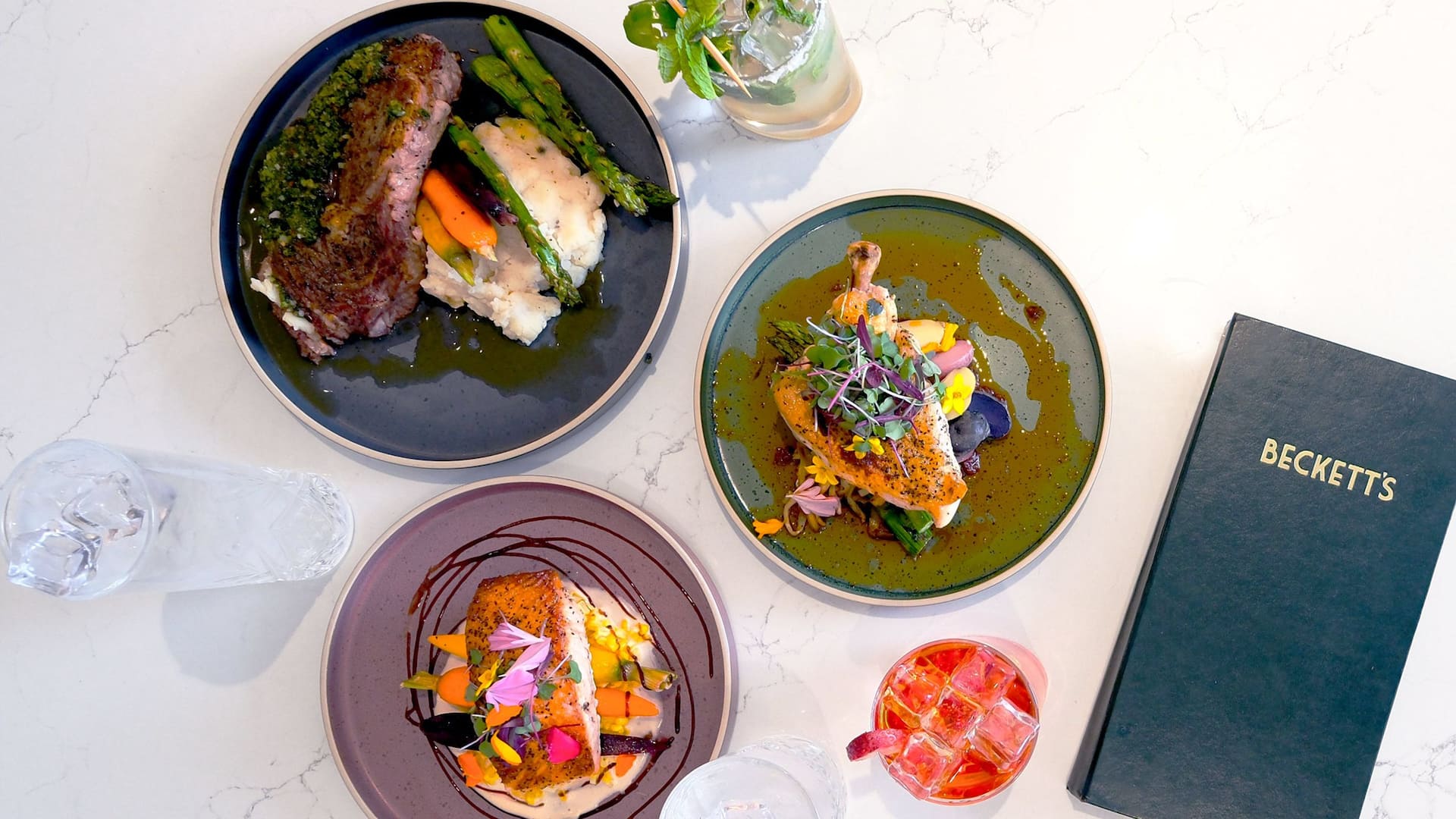 Hyatt Regency Los Angeles International Airport Becketts Family Style Dinner Overhead View