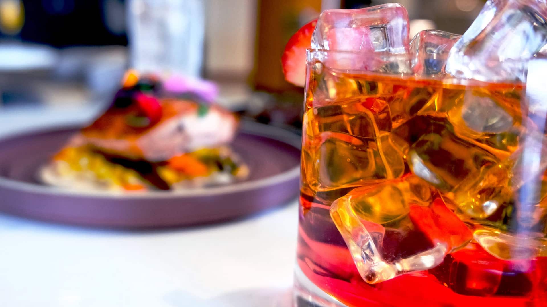 Hyatt Regency Los Angeles International Airport Lunch With Raspberry Cocktail