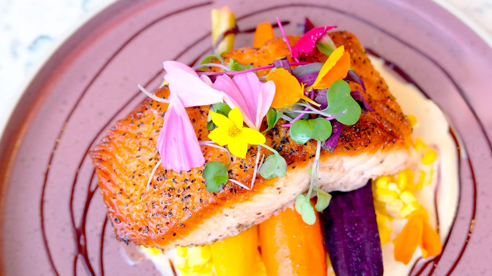 Hyatt Regency Los Angeles International Airport Salmon And Carrots Lunch Close Up