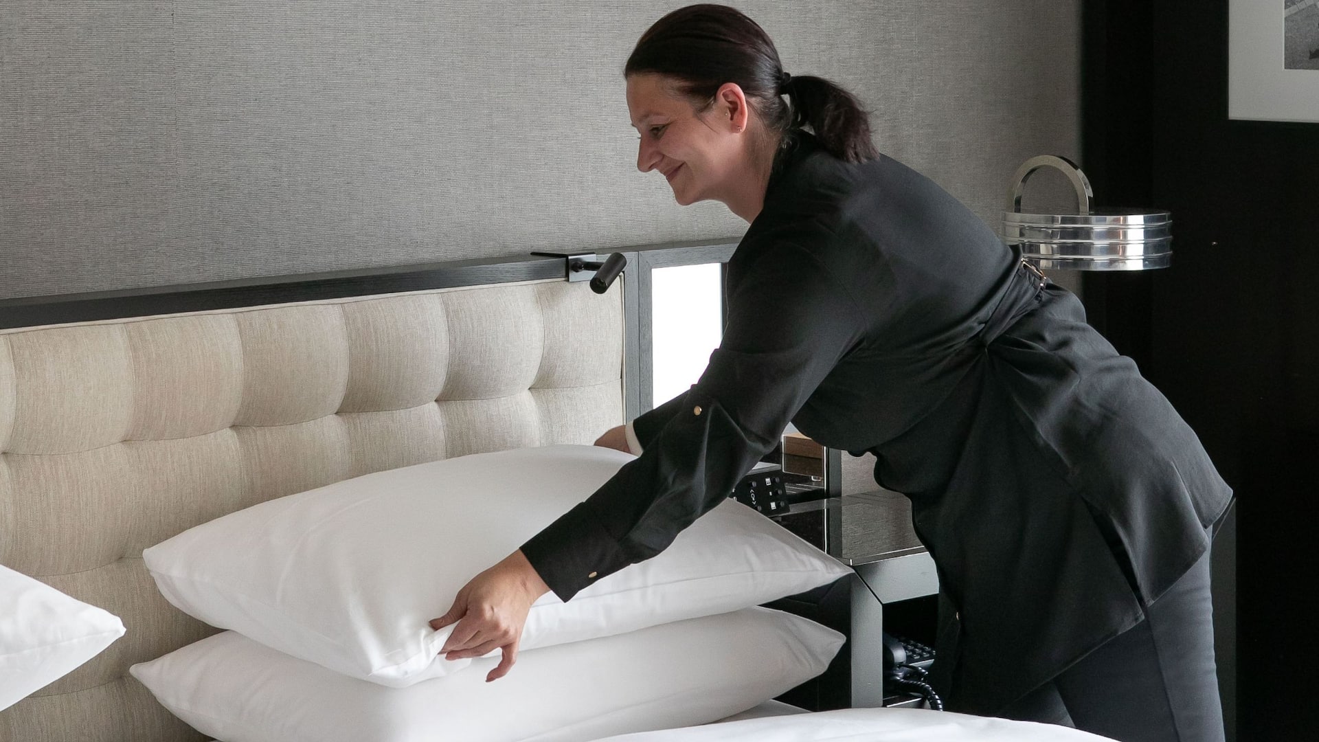 Grand Hyatt Berlin Room Service Hospitality Bed