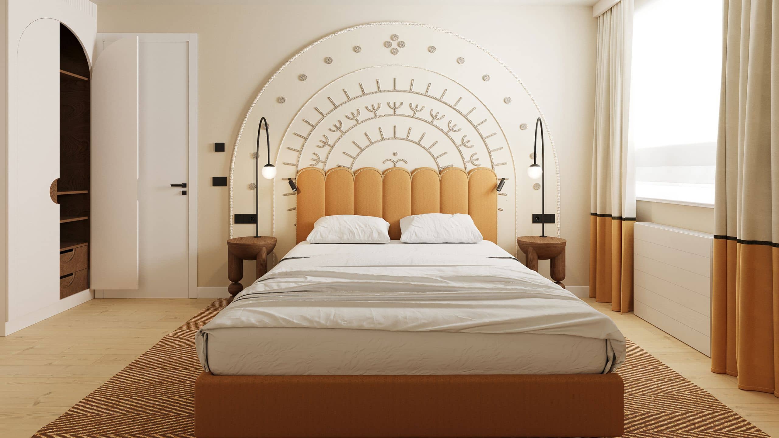 1 of 1 Sealeven Hotel & Residences Mock Up Room Orange Bedroom