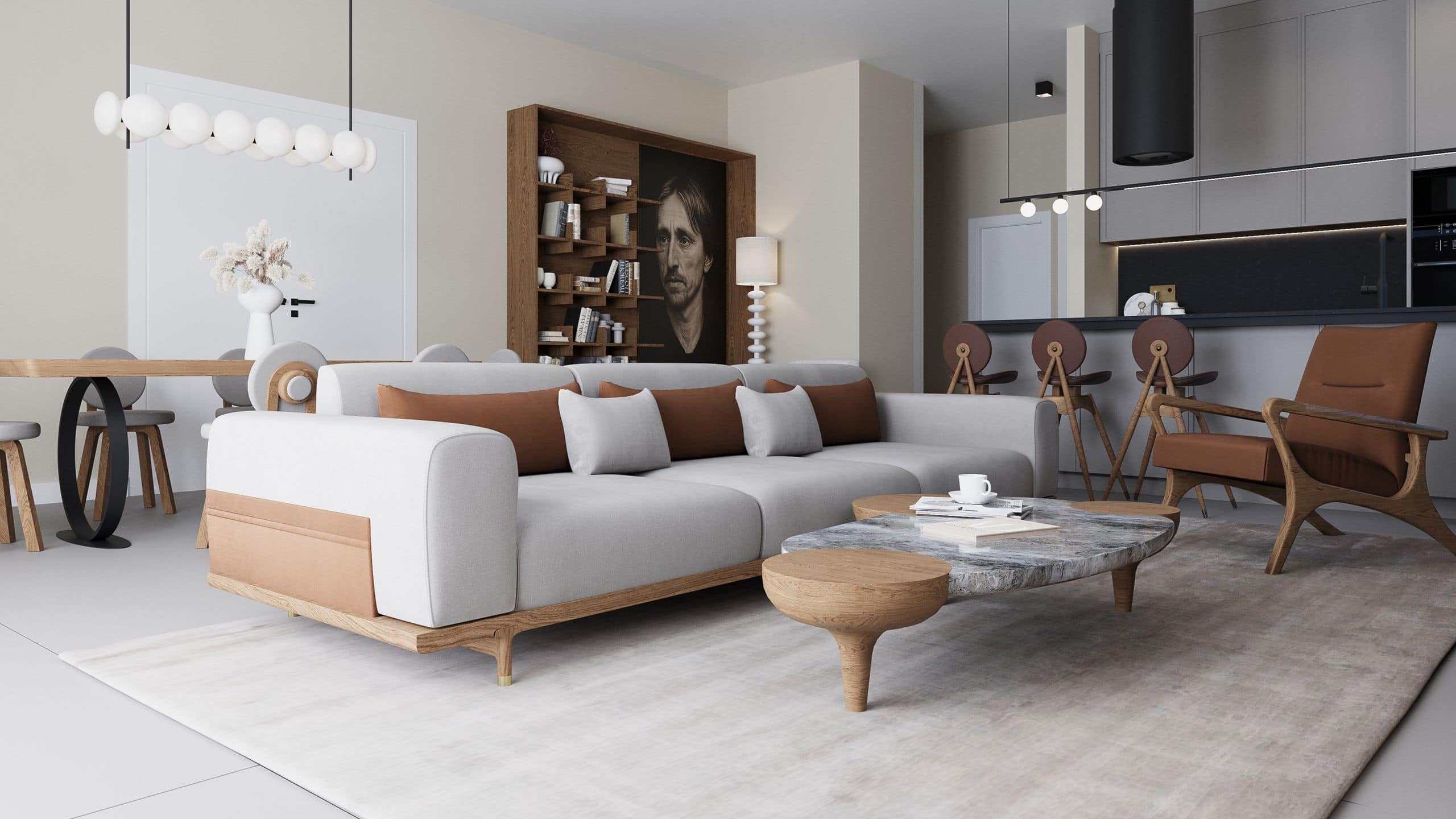 1 of 1 Sealeven Hotel & Residences Penthouse Terracotta Living Room Sofa